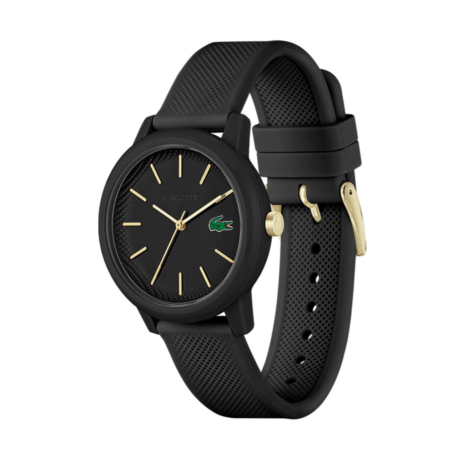 Women's Lacoste.12.12 Black Silicone Strap Watch