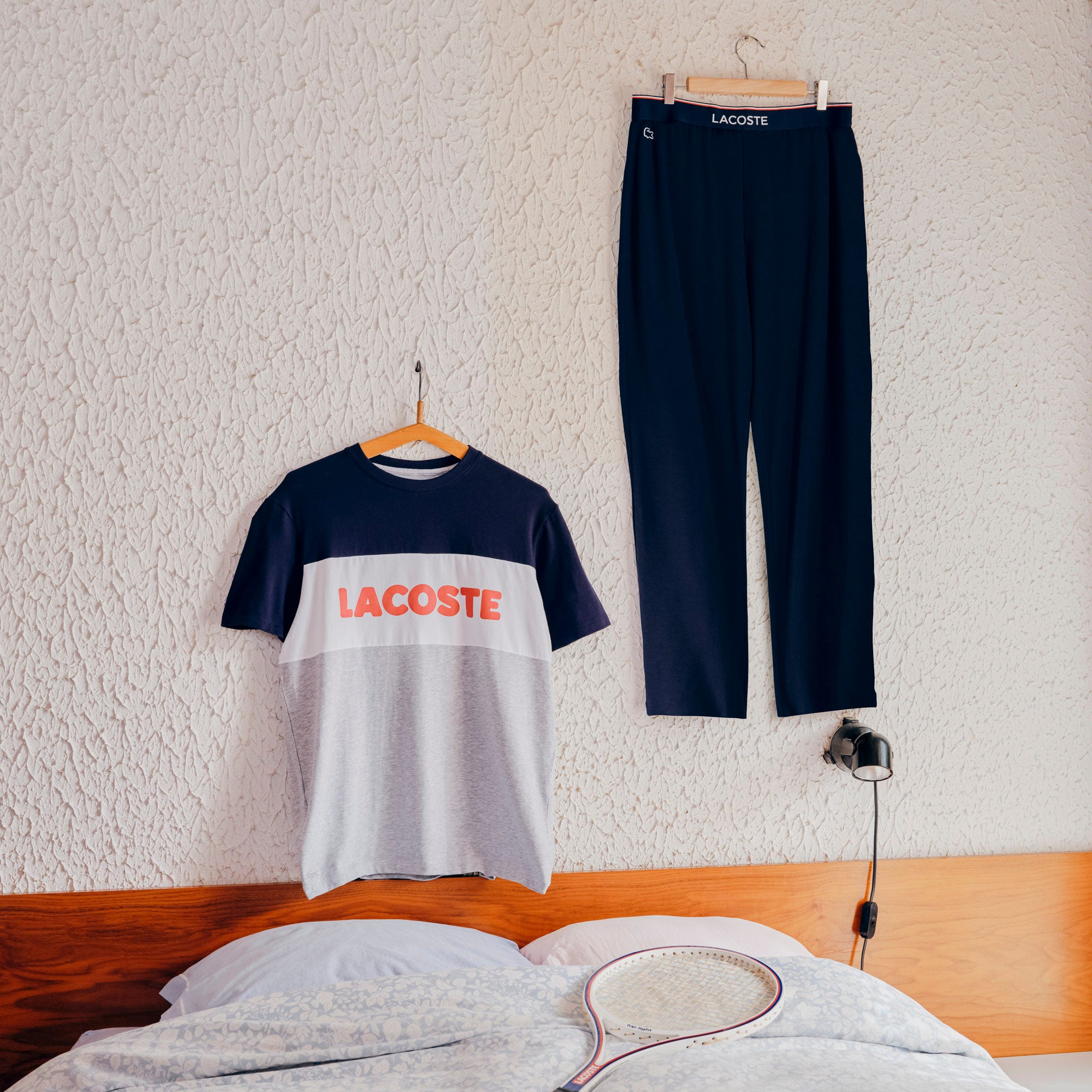 Long Colour-Block Cotton Pyjama Set