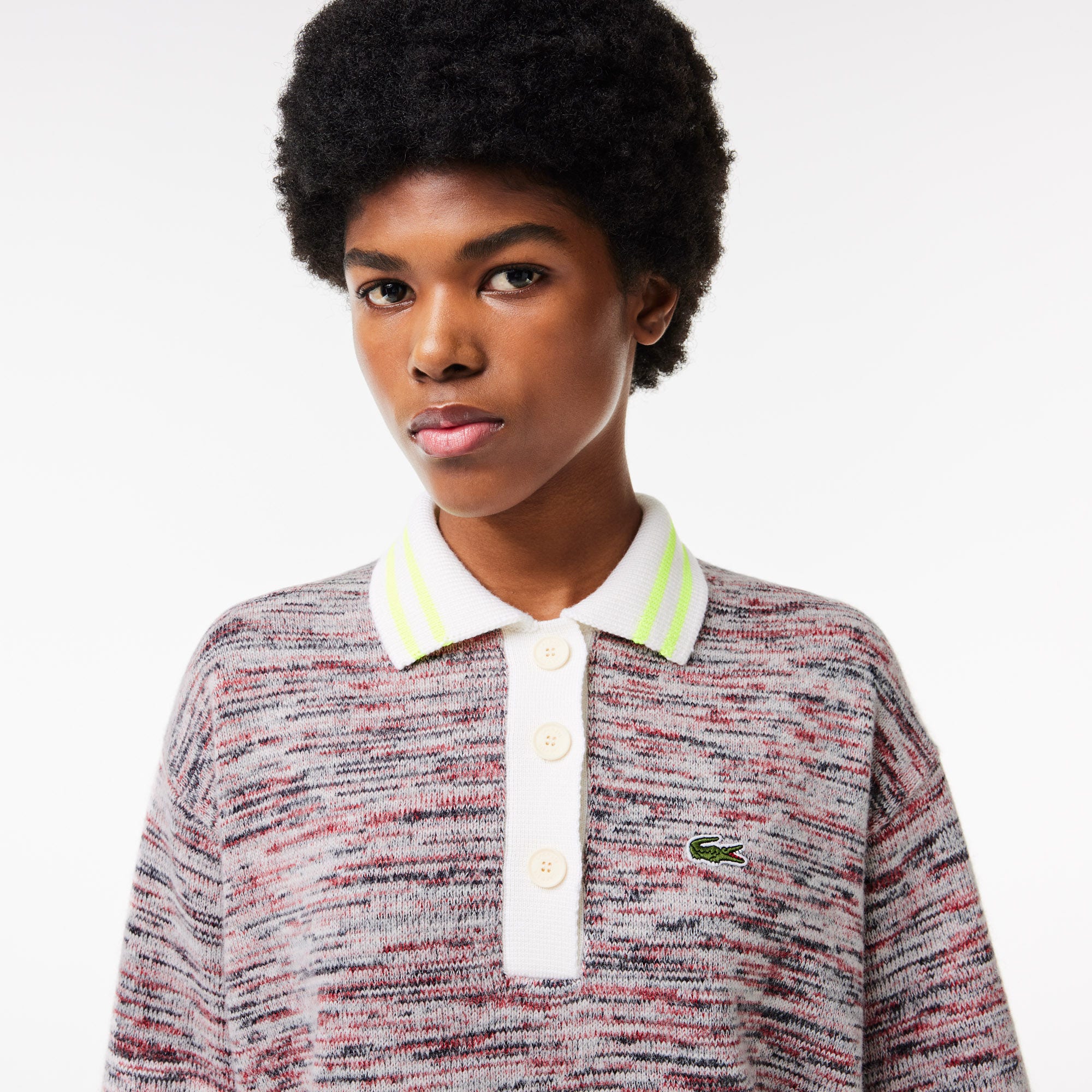 Cotton and Alpaca Blend Polo Neck Sweater