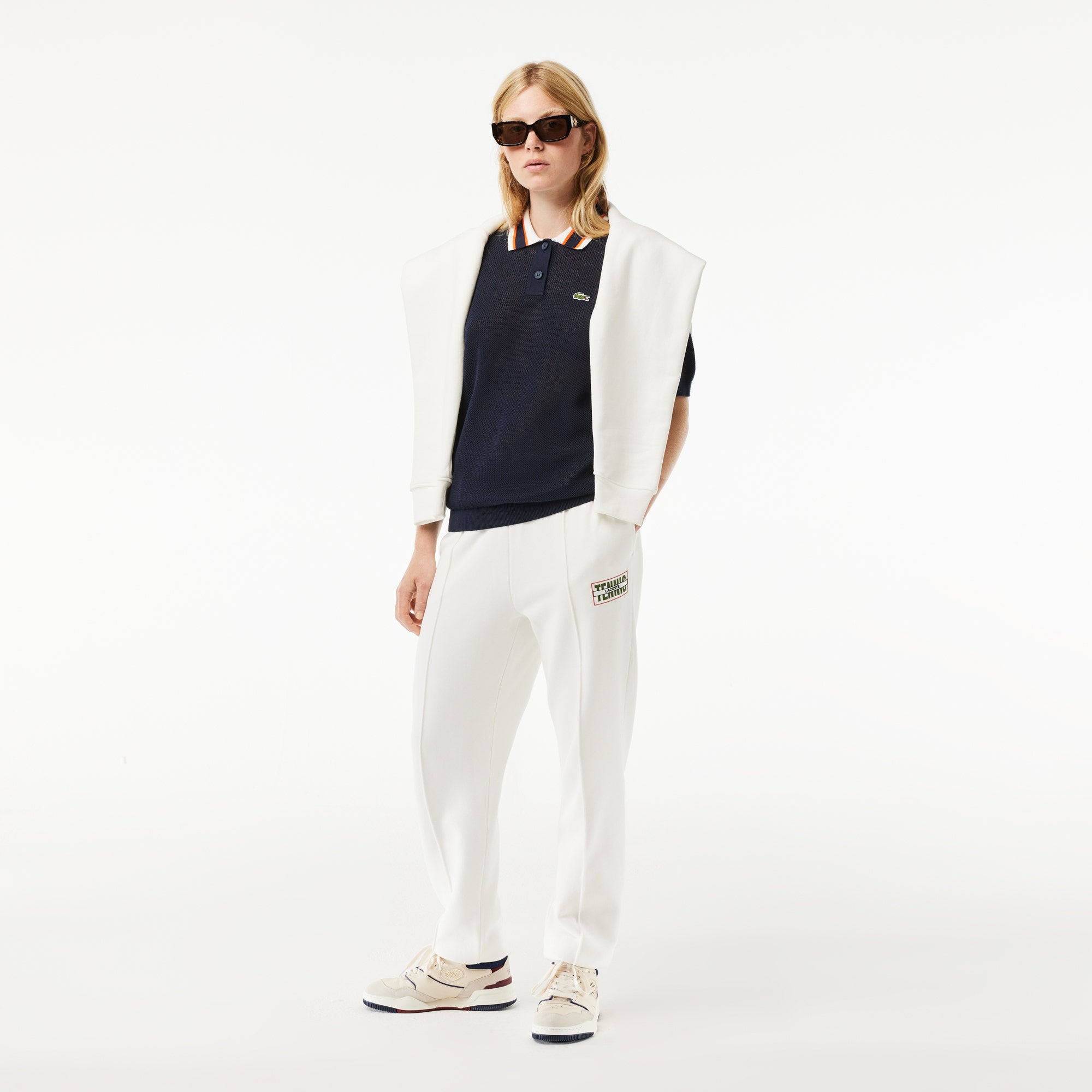 Short Sleeved Polo Neck Cotton Sweater