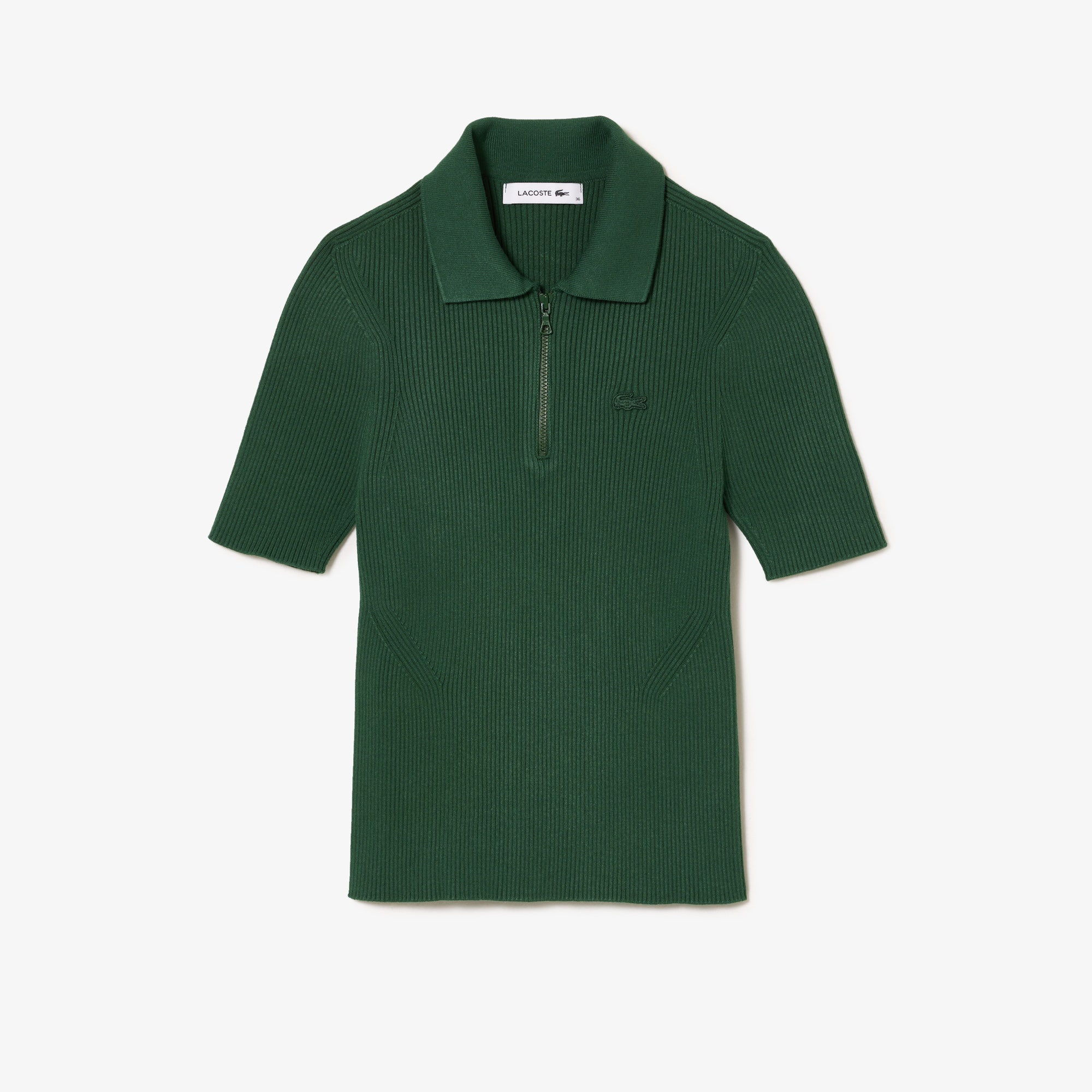 Women's Lacoste Zipped Knit Polo Shirt