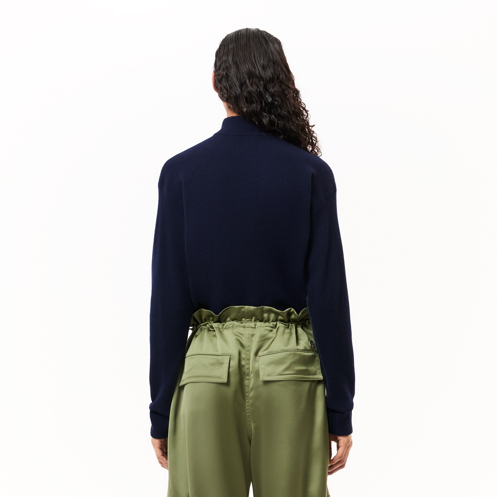 Relaxed Fit Carded Wool High Neck Sweater