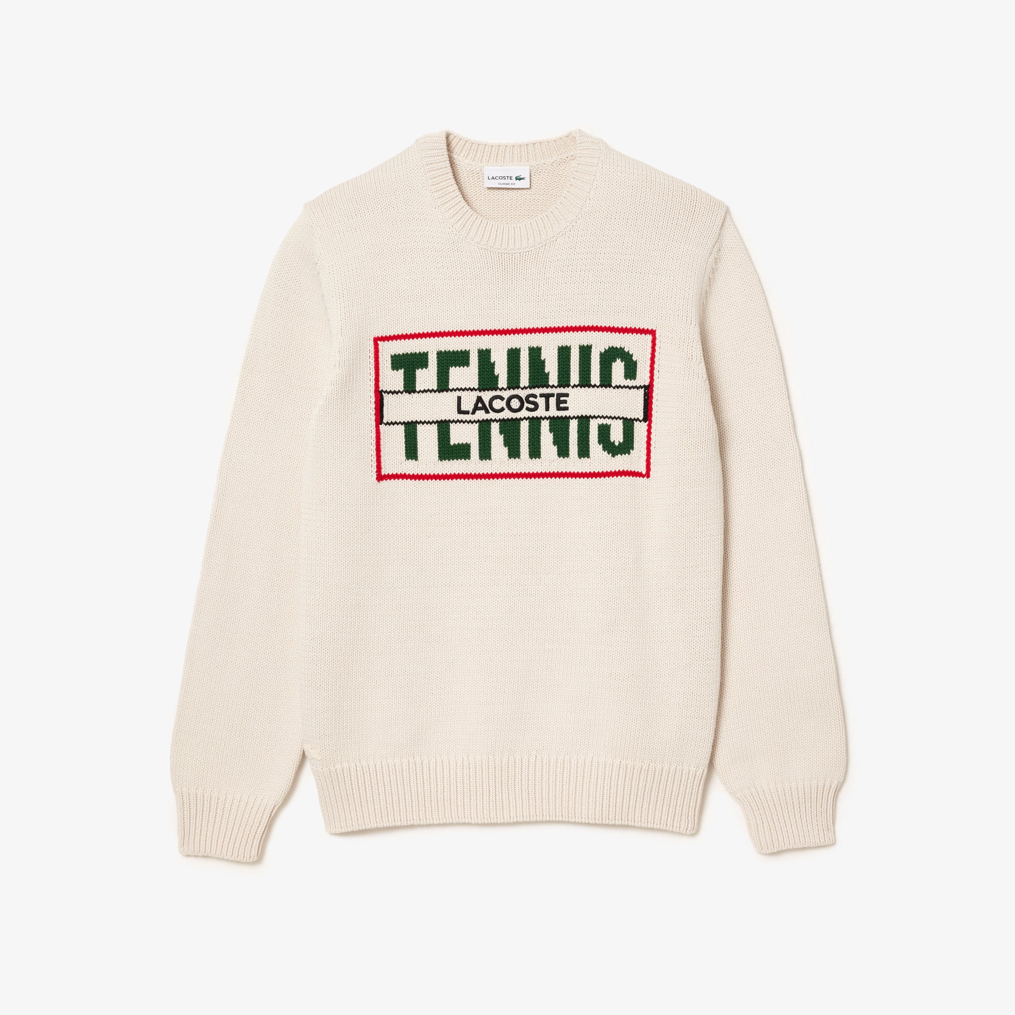 Cotton sweater with contrasting jacquard pattern