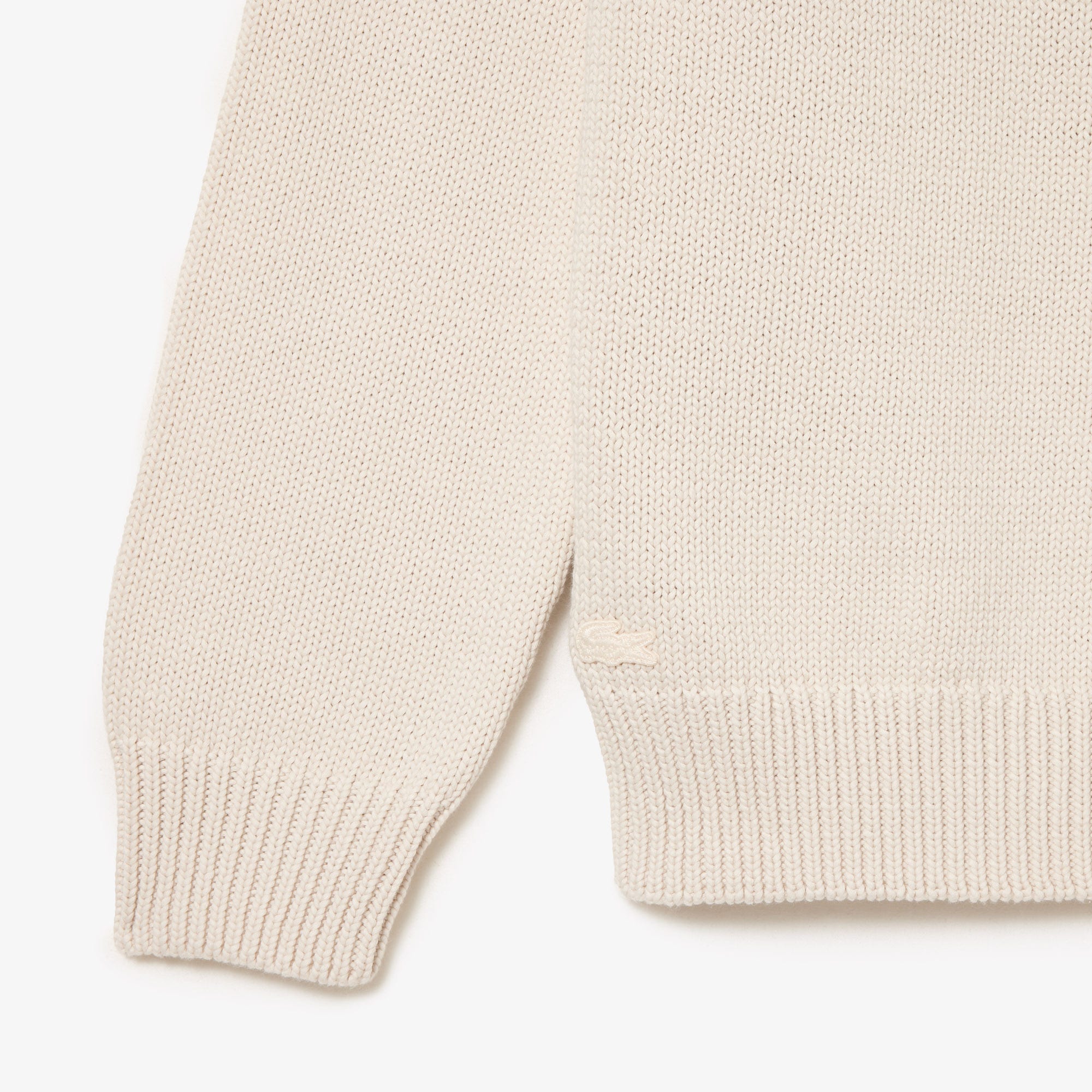 Cotton sweater with contrasting jacquard pattern