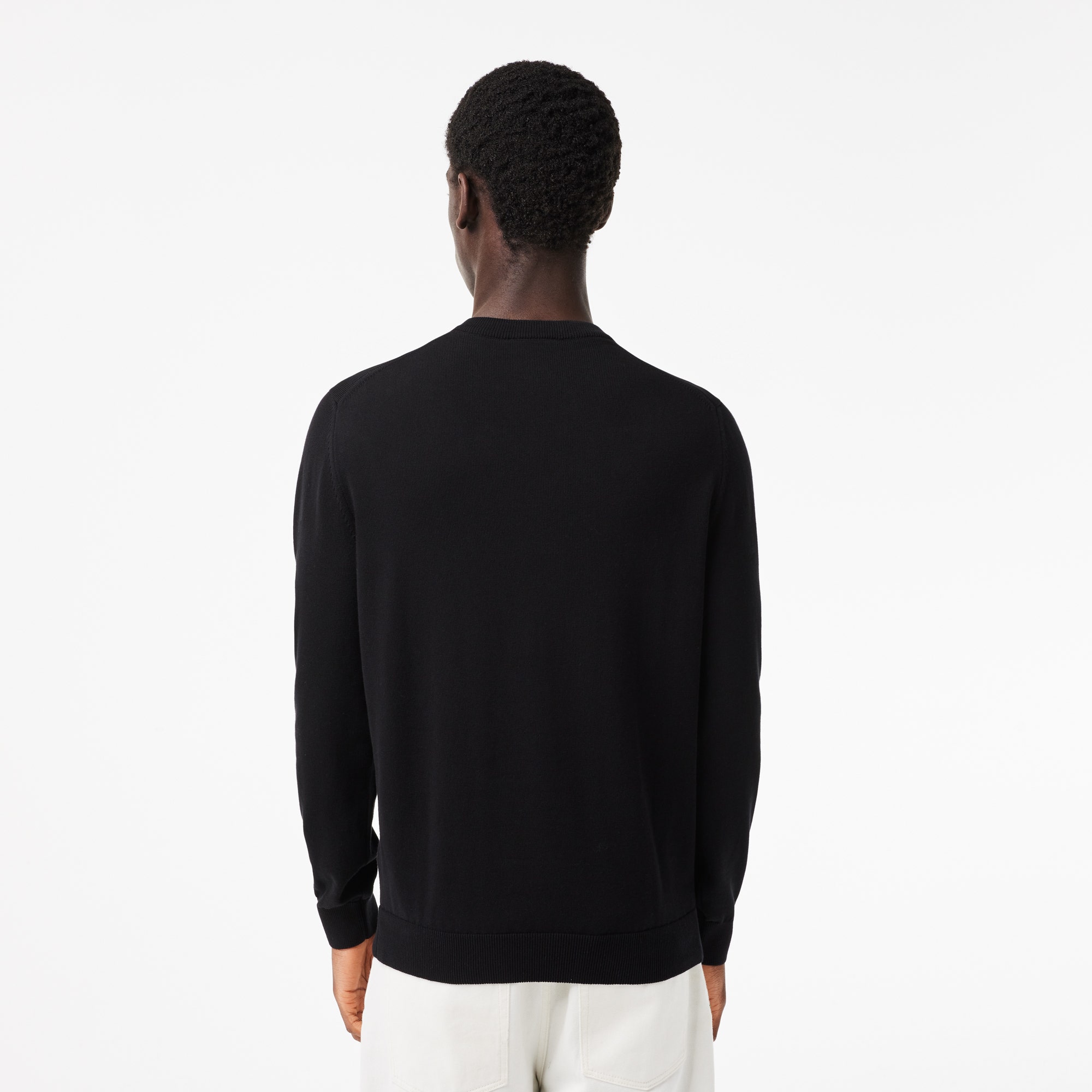 Monochrome Cotton V-neck Sweater
