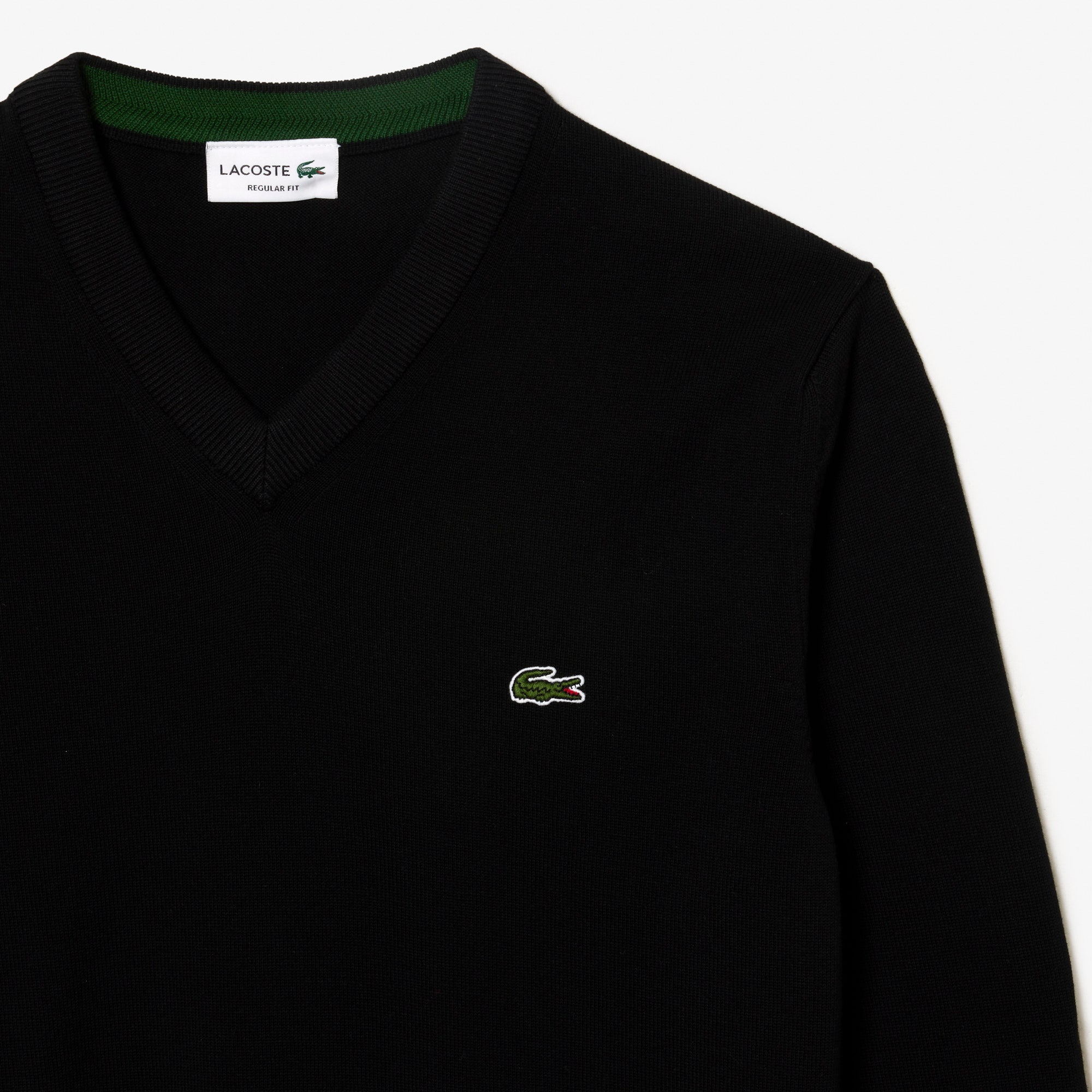 Monochrome Cotton V-neck Sweater