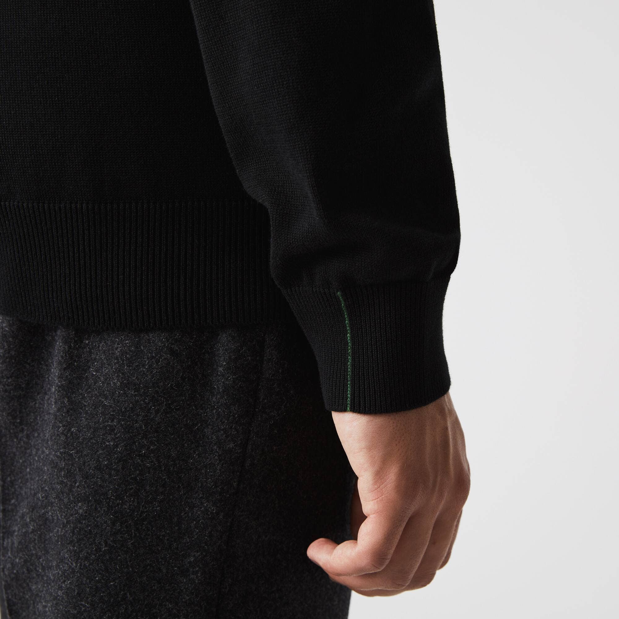 Monochrome Cotton V-neck Sweater