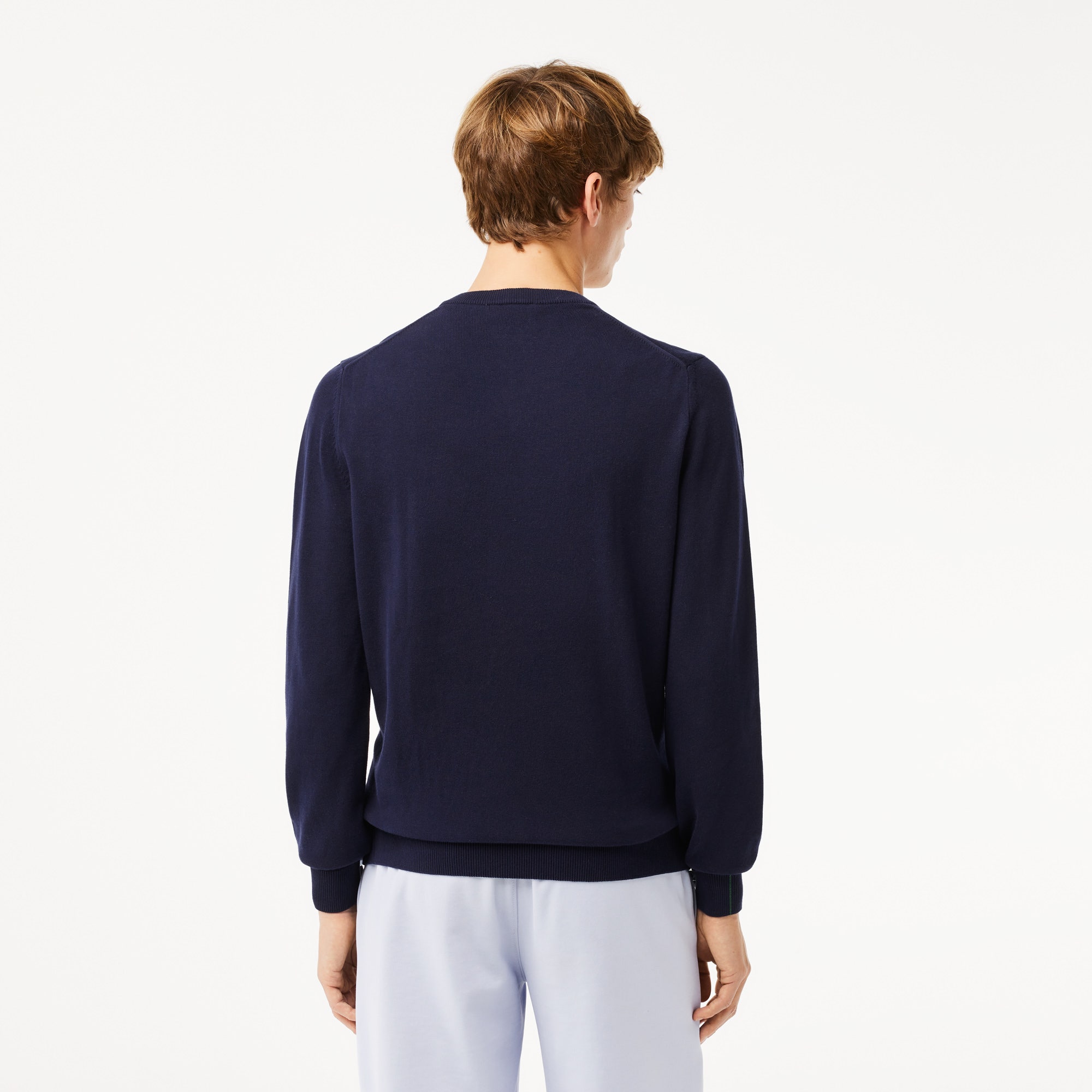 Monochrome Cotton V-neck Sweater