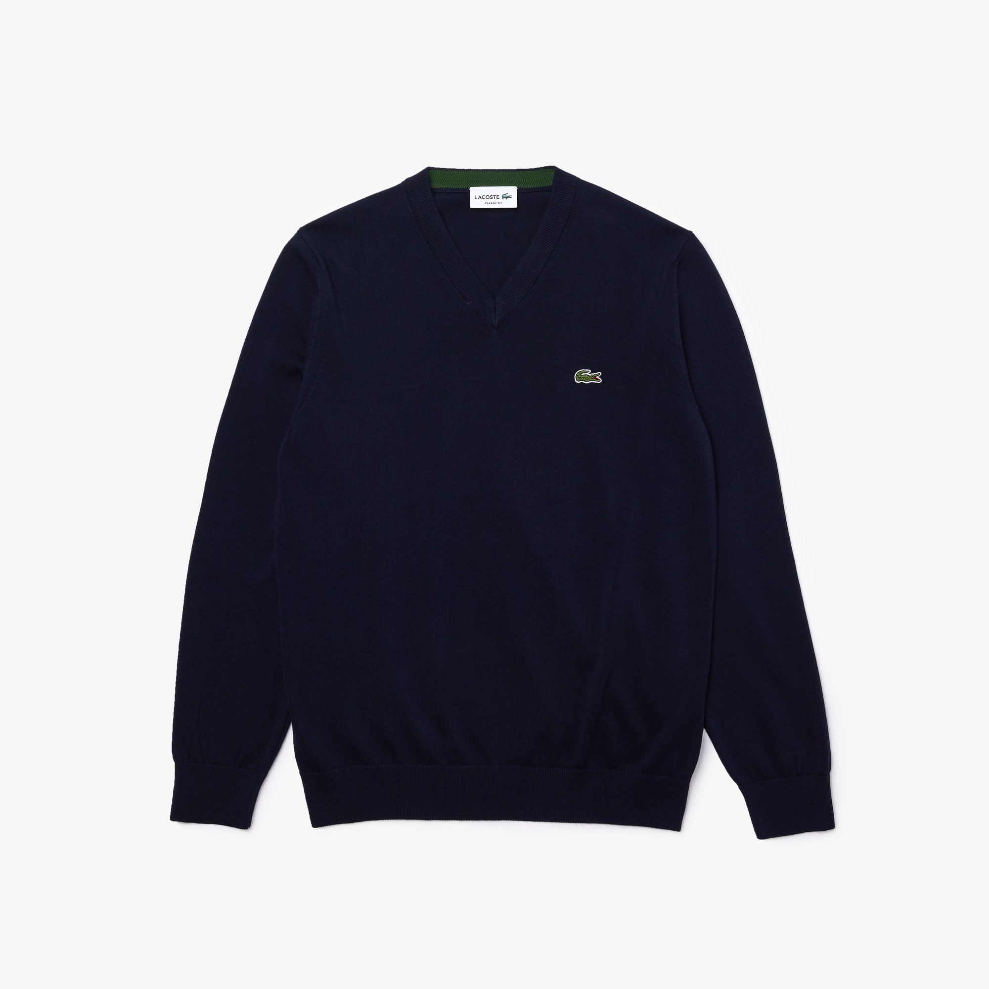 Monochrome Cotton V-neck Sweater