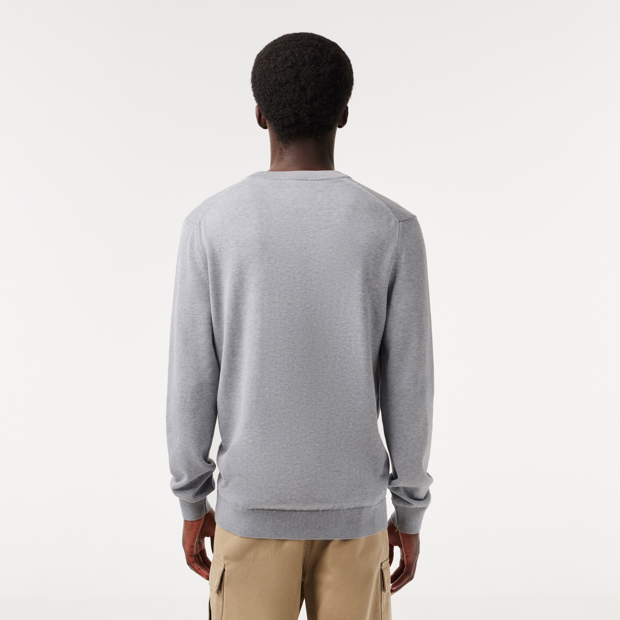 Monochrome Cotton V-neck Sweater