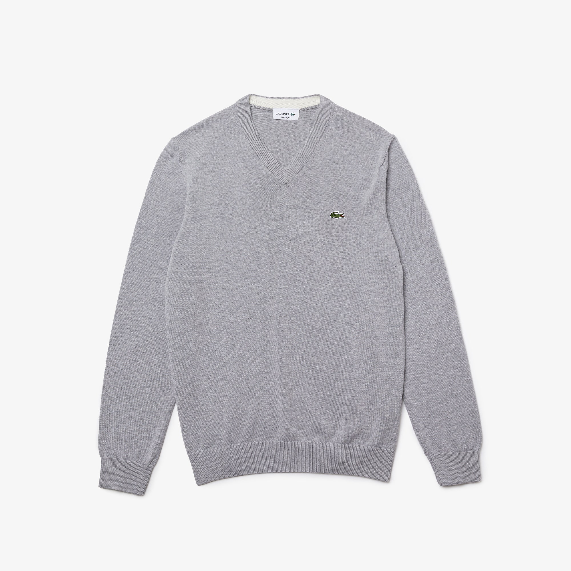 Monochrome Cotton V-neck Sweater