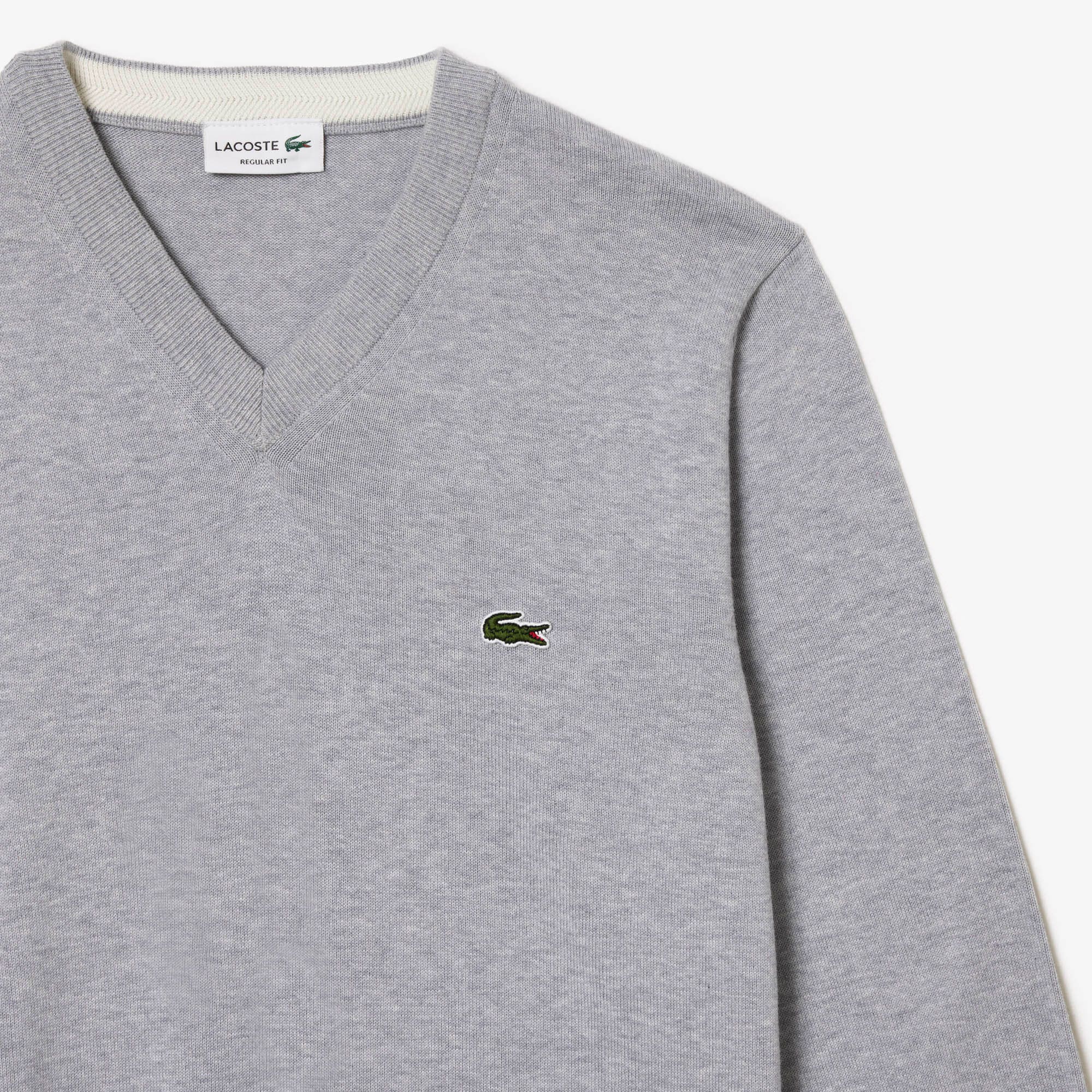 Monochrome Cotton V-neck Sweater