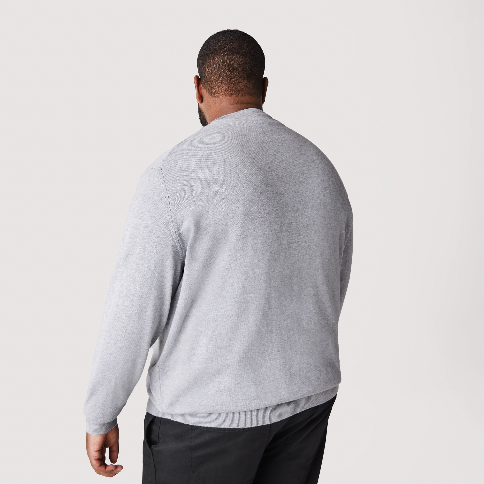 Monochrome Cotton V-neck Sweater