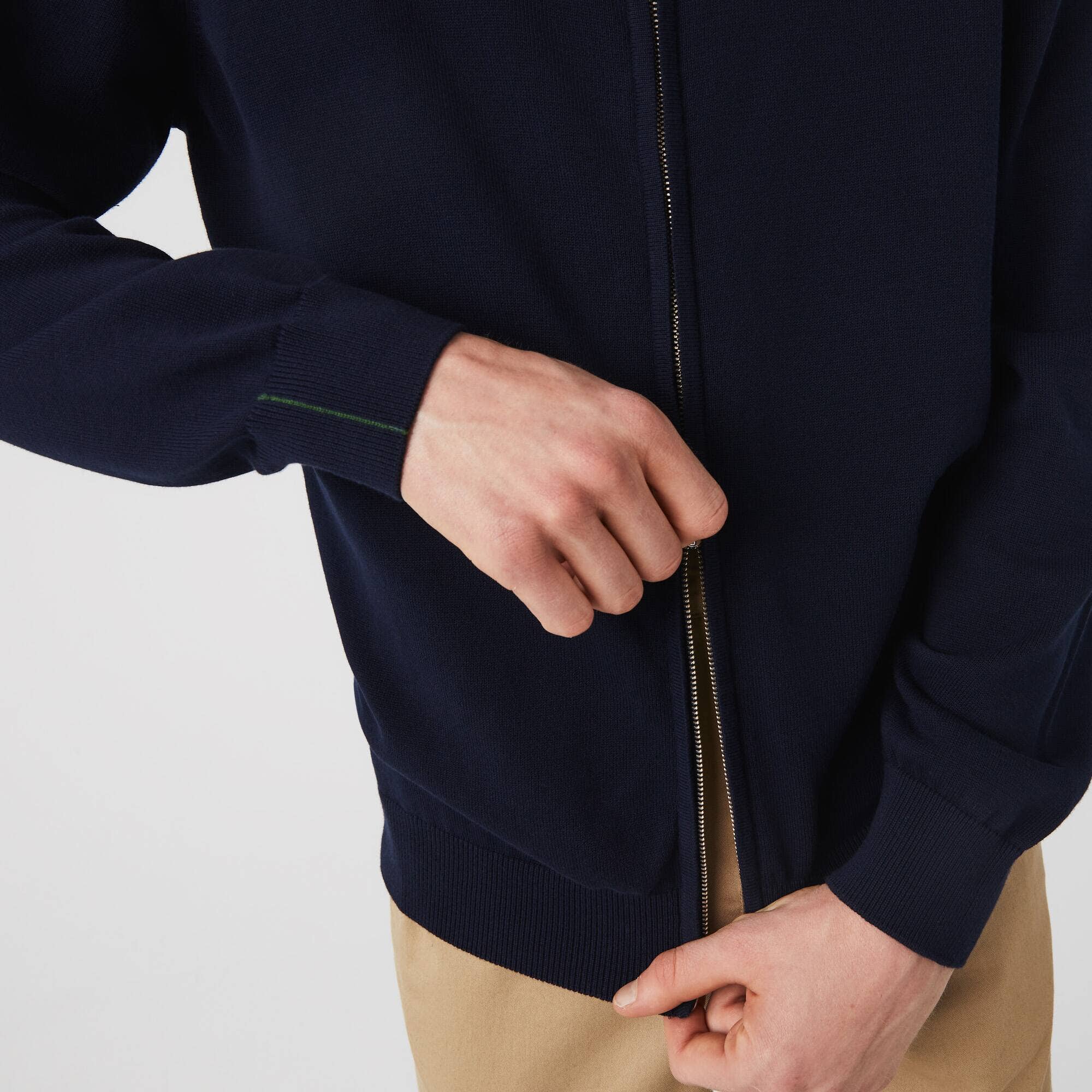 Men's Stand-up Collar Organic Cotton Zippered Sweater