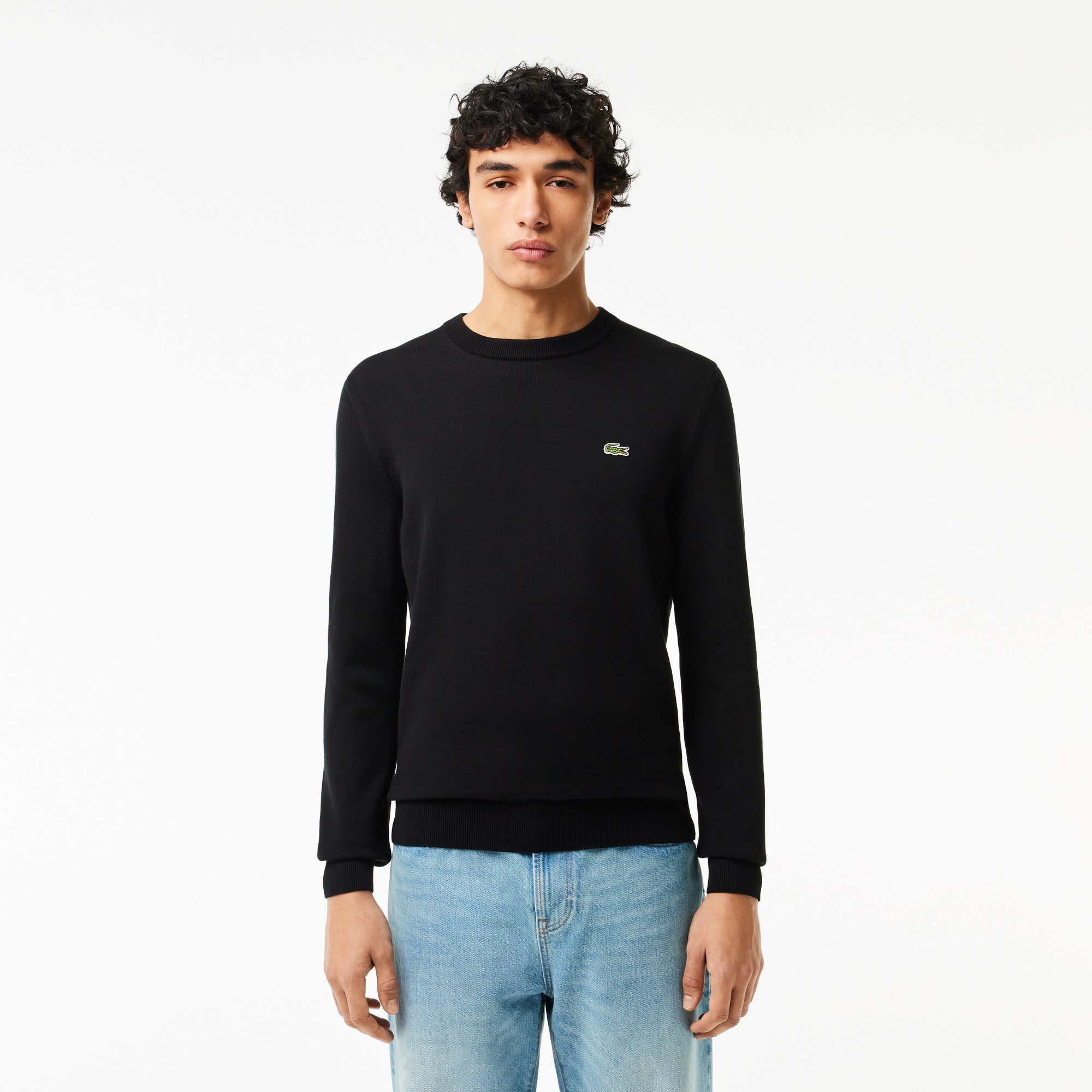Monochrome Crew Neck Cotton Sweater
