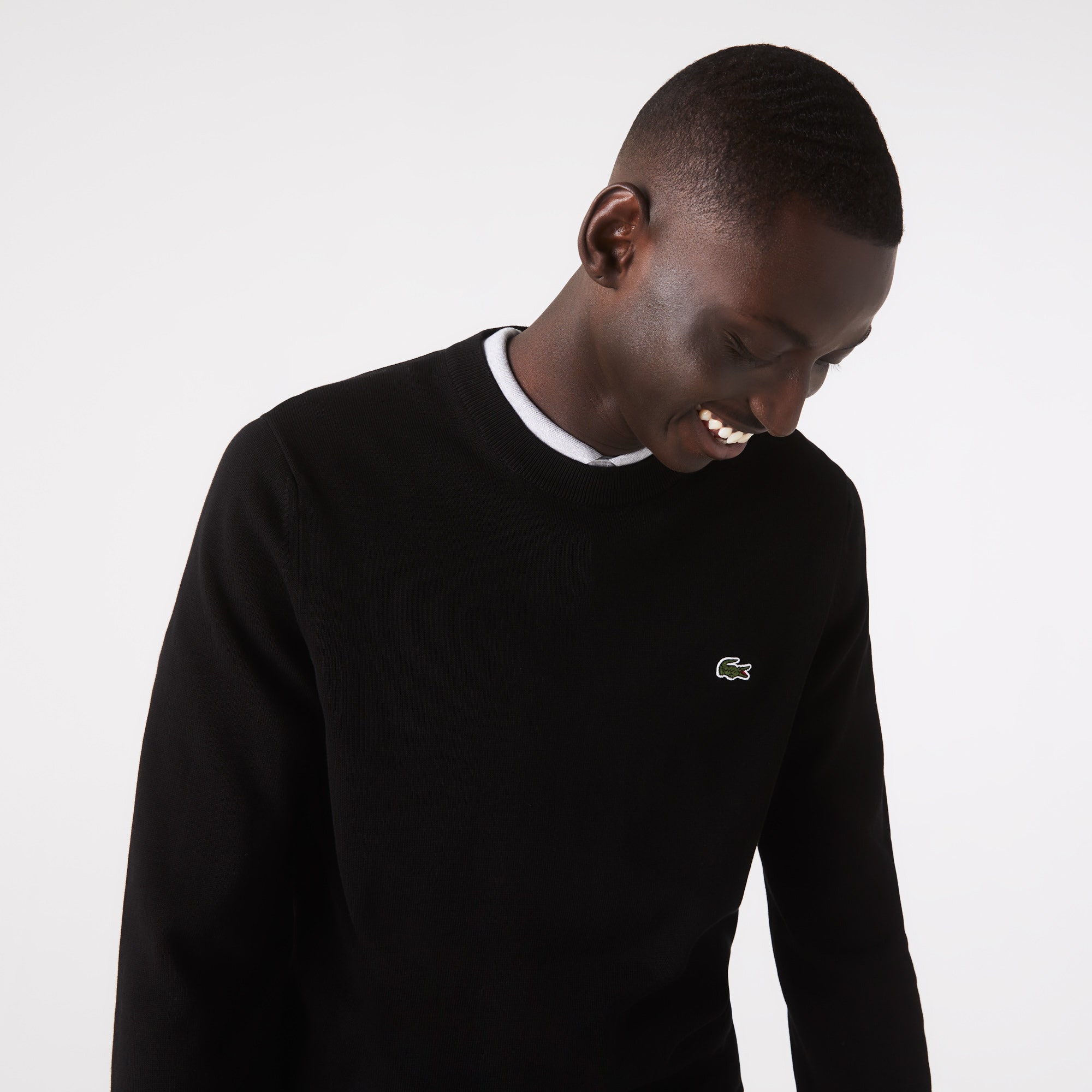 Monochrome Crew Neck Cotton Sweater