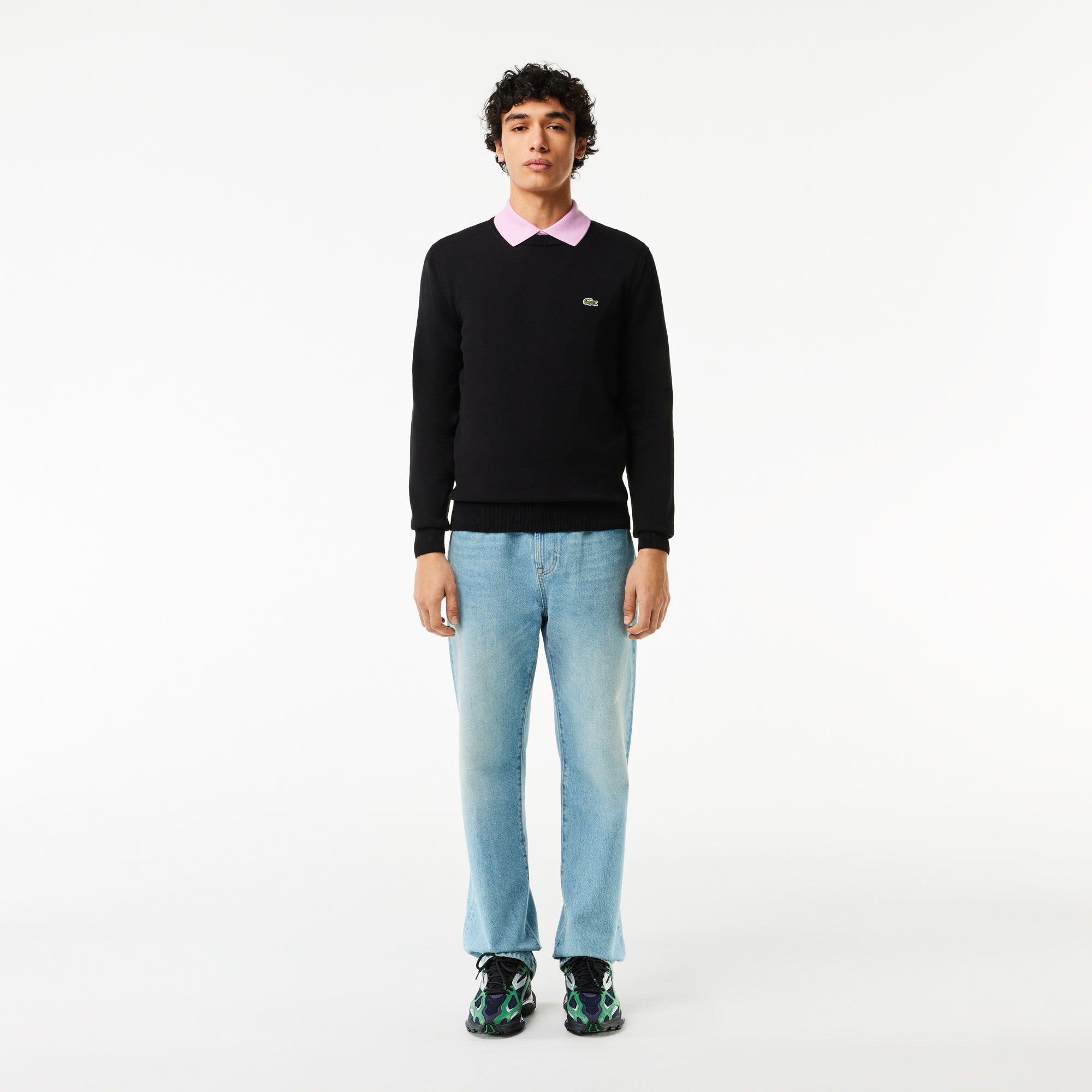 Monochrome Crew Neck Cotton Sweater