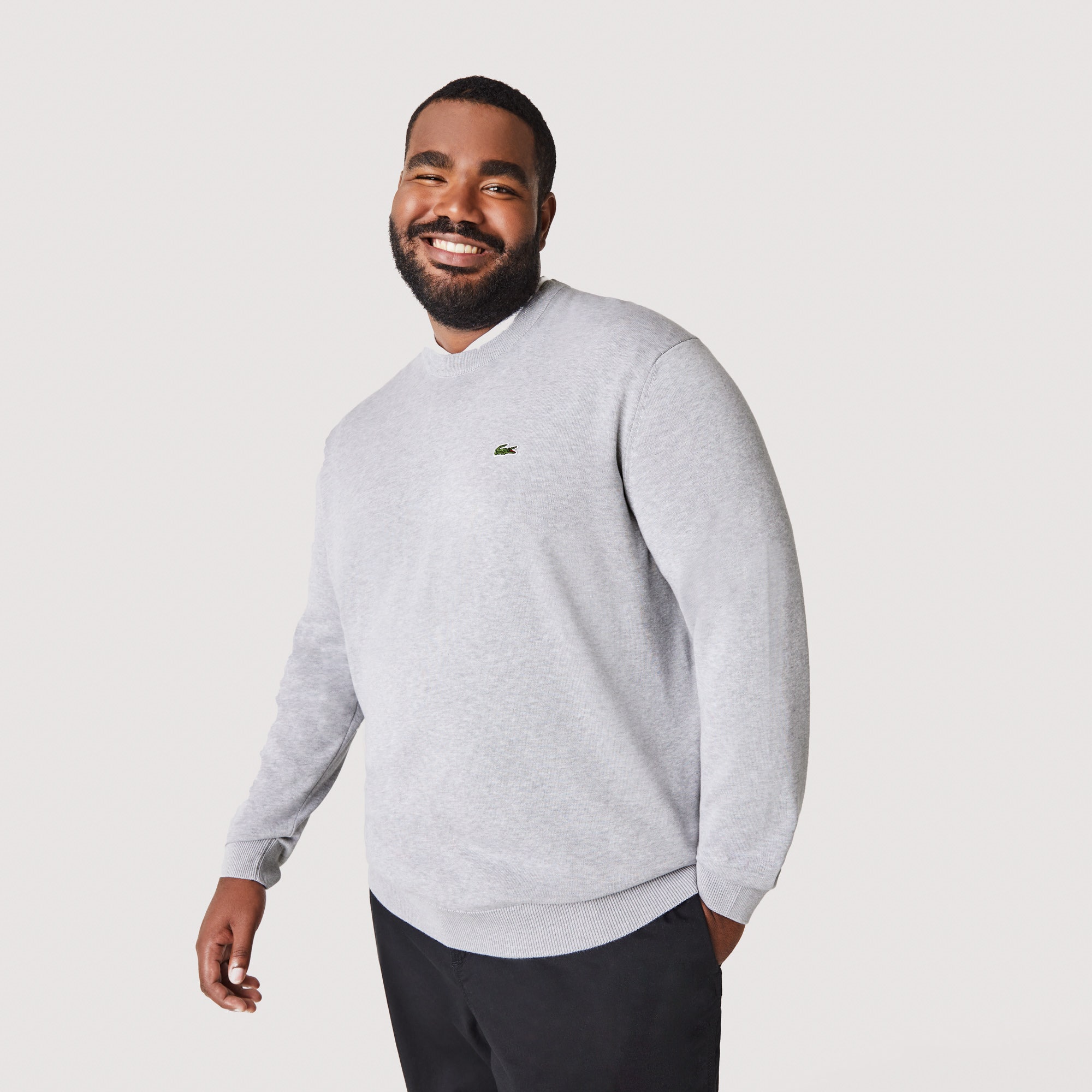 Monochrome Crew Neck Cotton Sweater