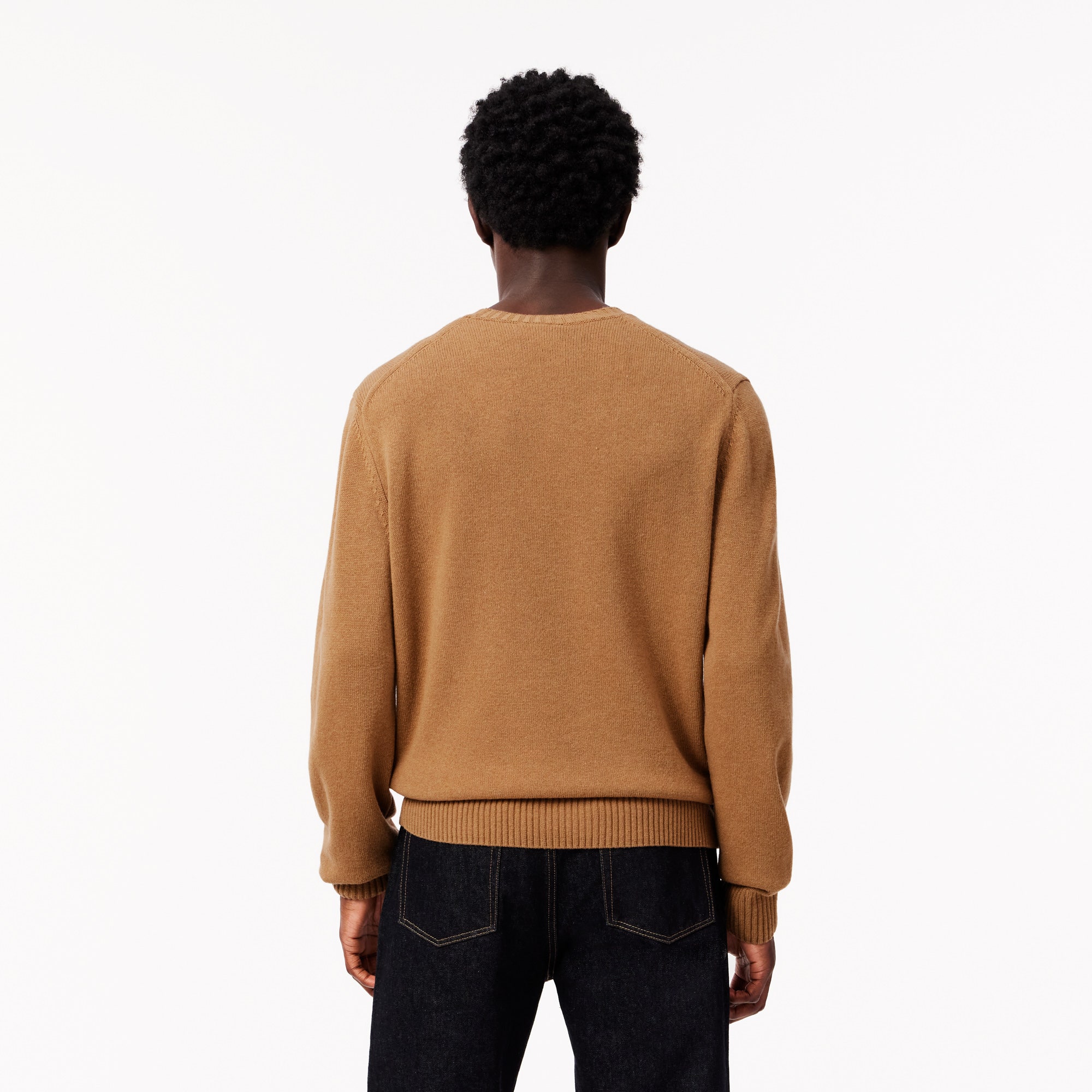 Carded Wool Crew Neck Sweater