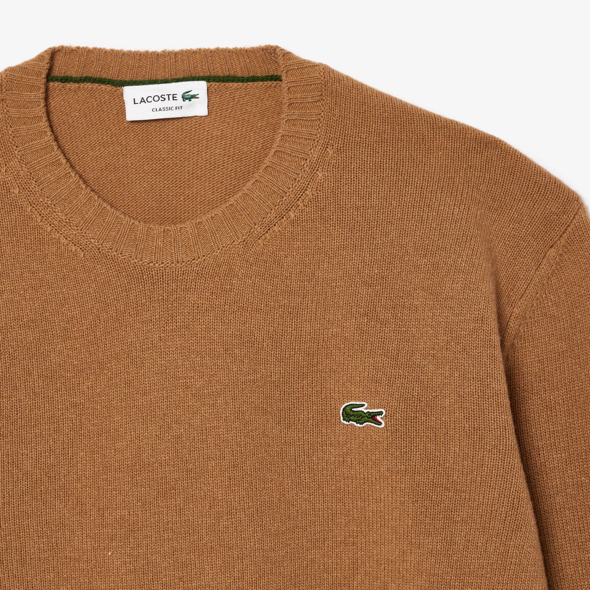 Carded Wool Crew Neck Sweater