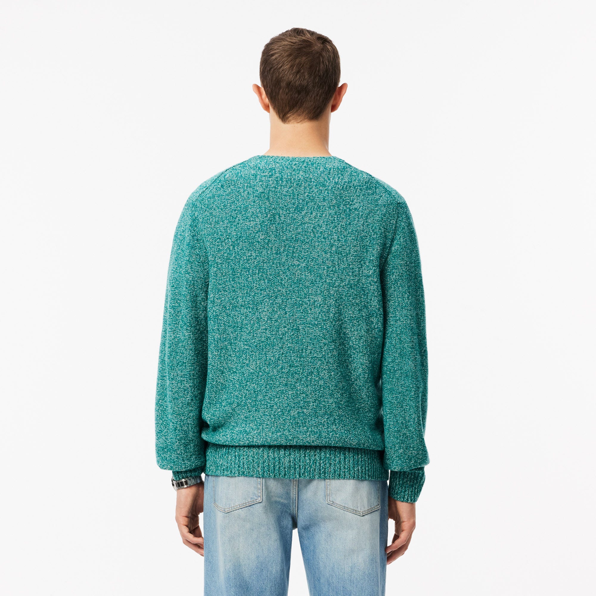 Mercerized Carded Wool Crew Neck Sweater