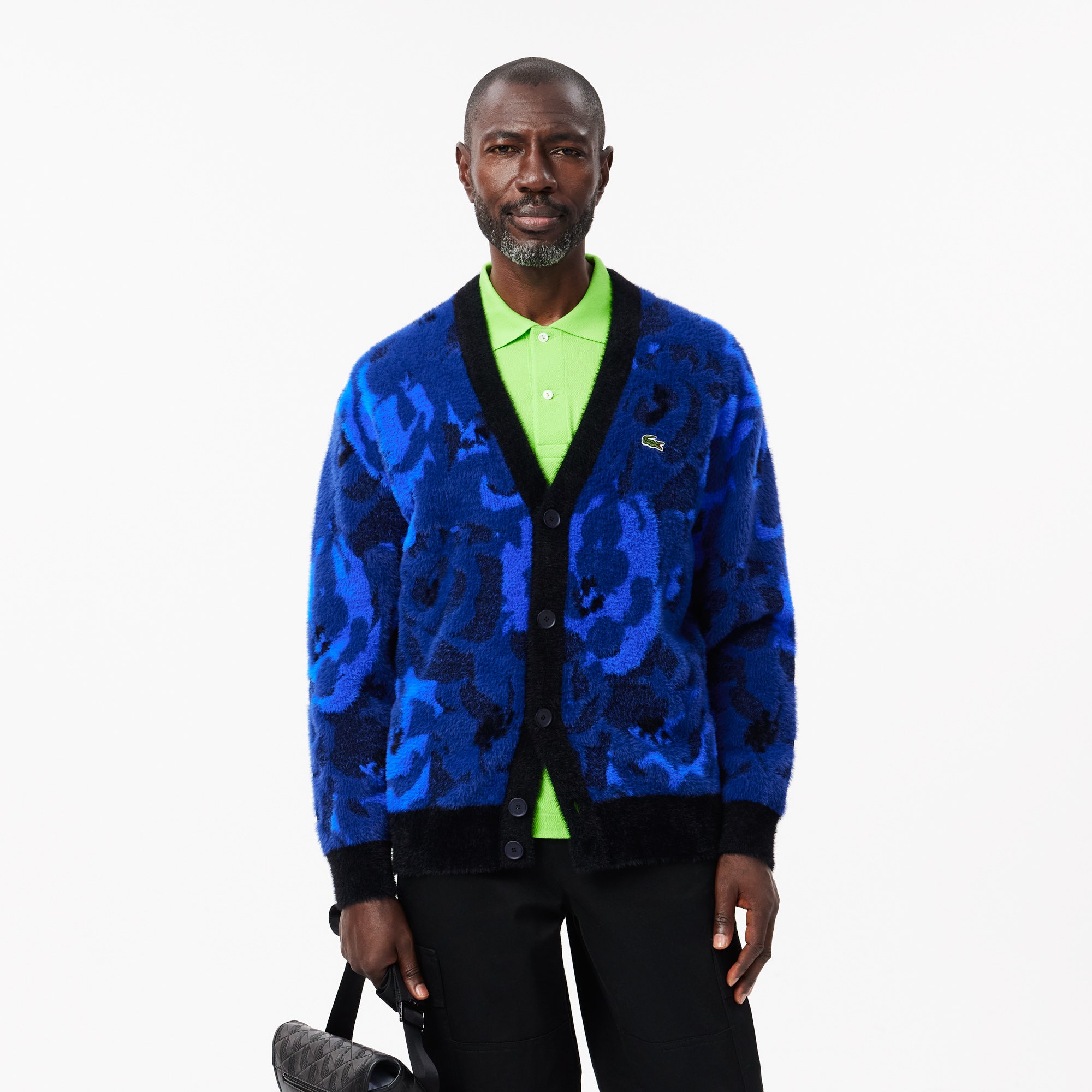 Relaxed Fit Intarsia Jacquard Cardigan