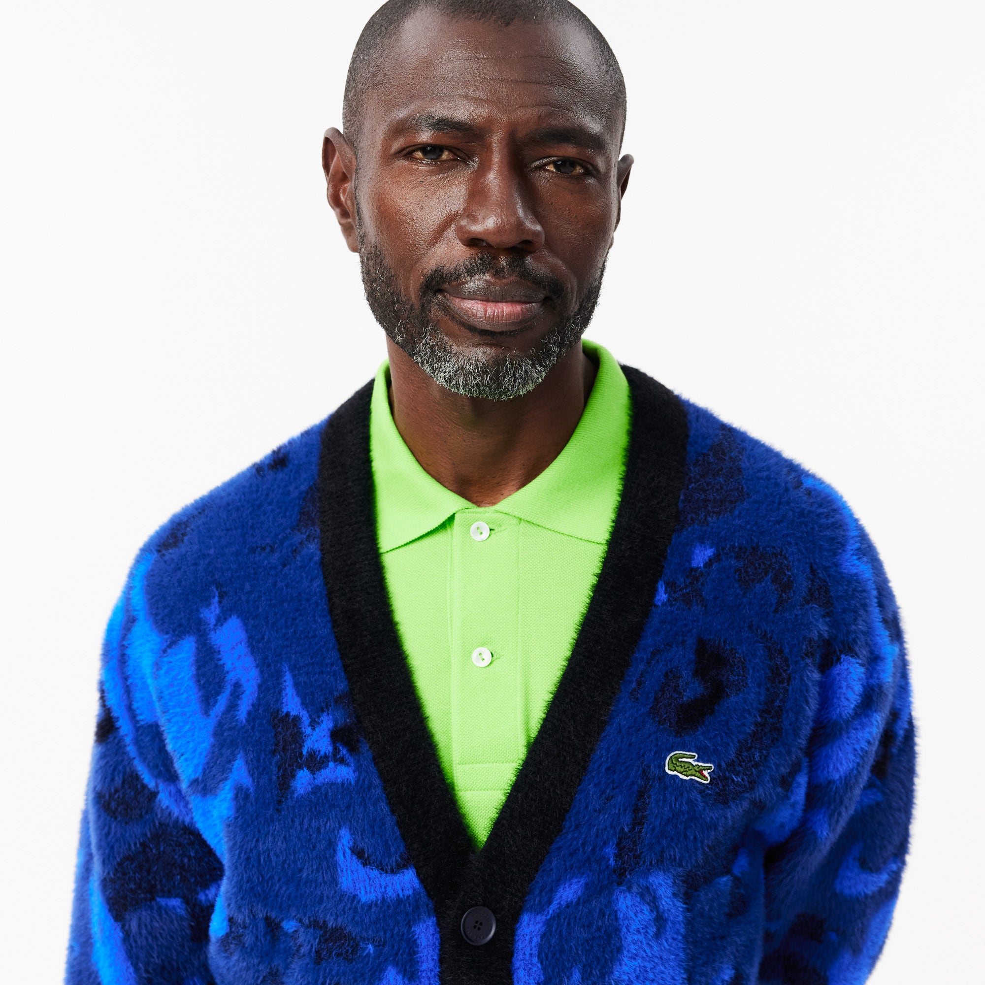 Relaxed Fit Intarsia Jacquard Cardigan