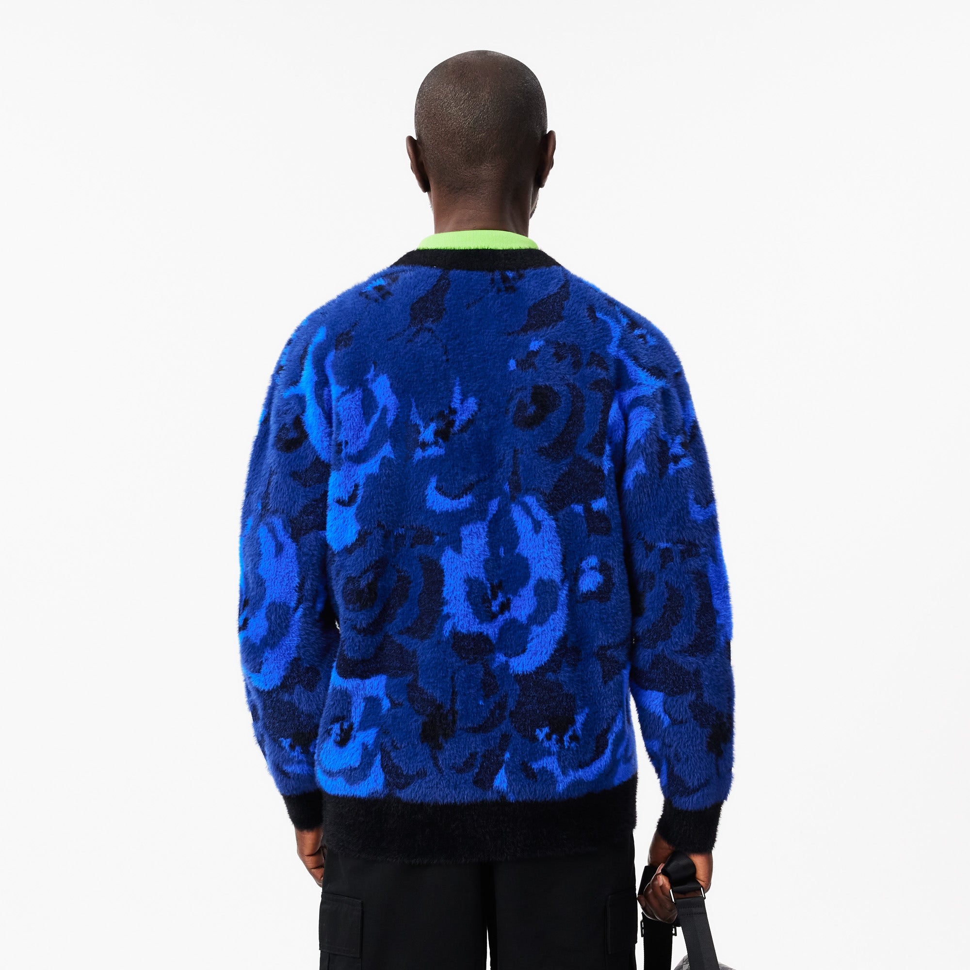 Relaxed Fit Intarsia Jacquard Cardigan