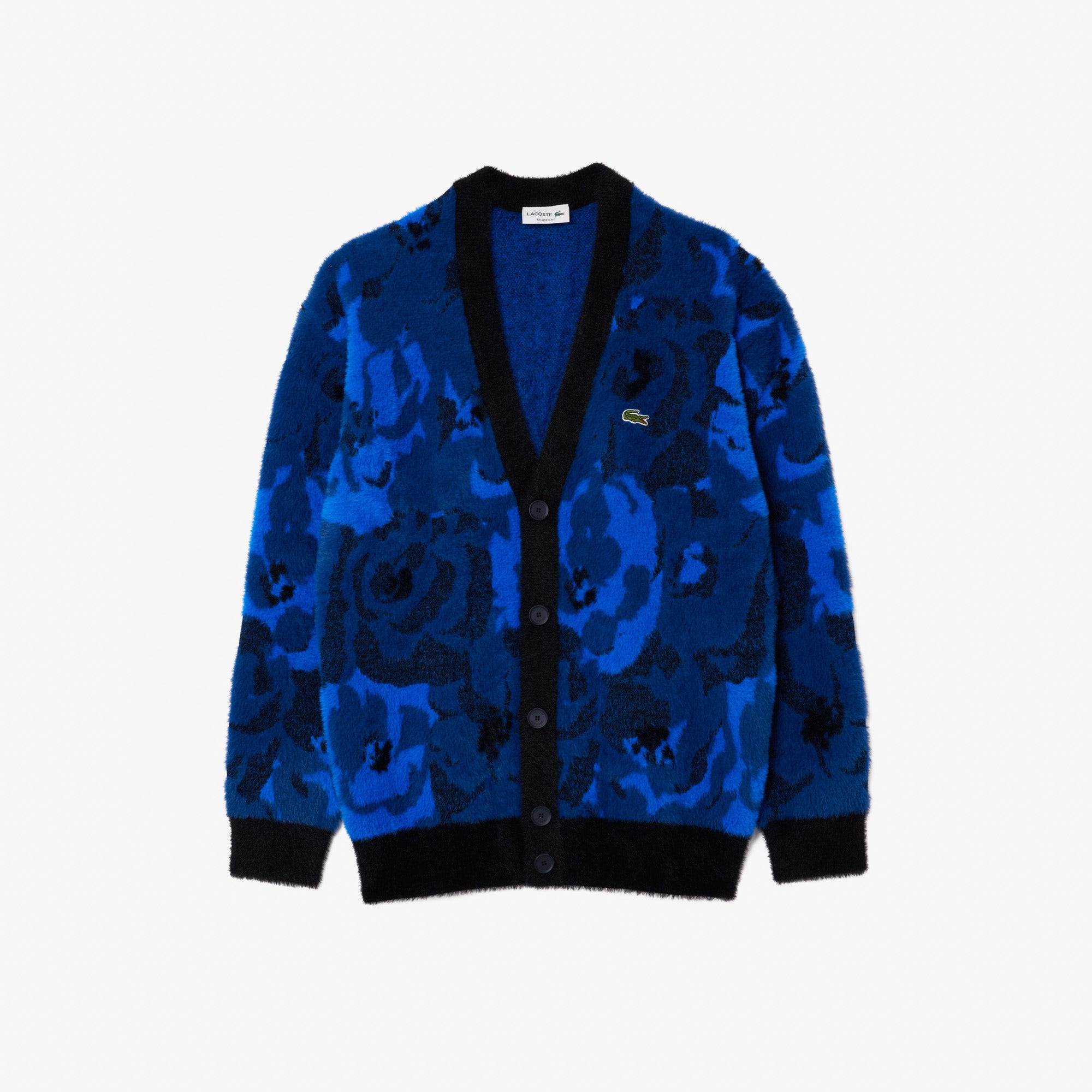 Relaxed Fit Intarsia Jacquard Cardigan