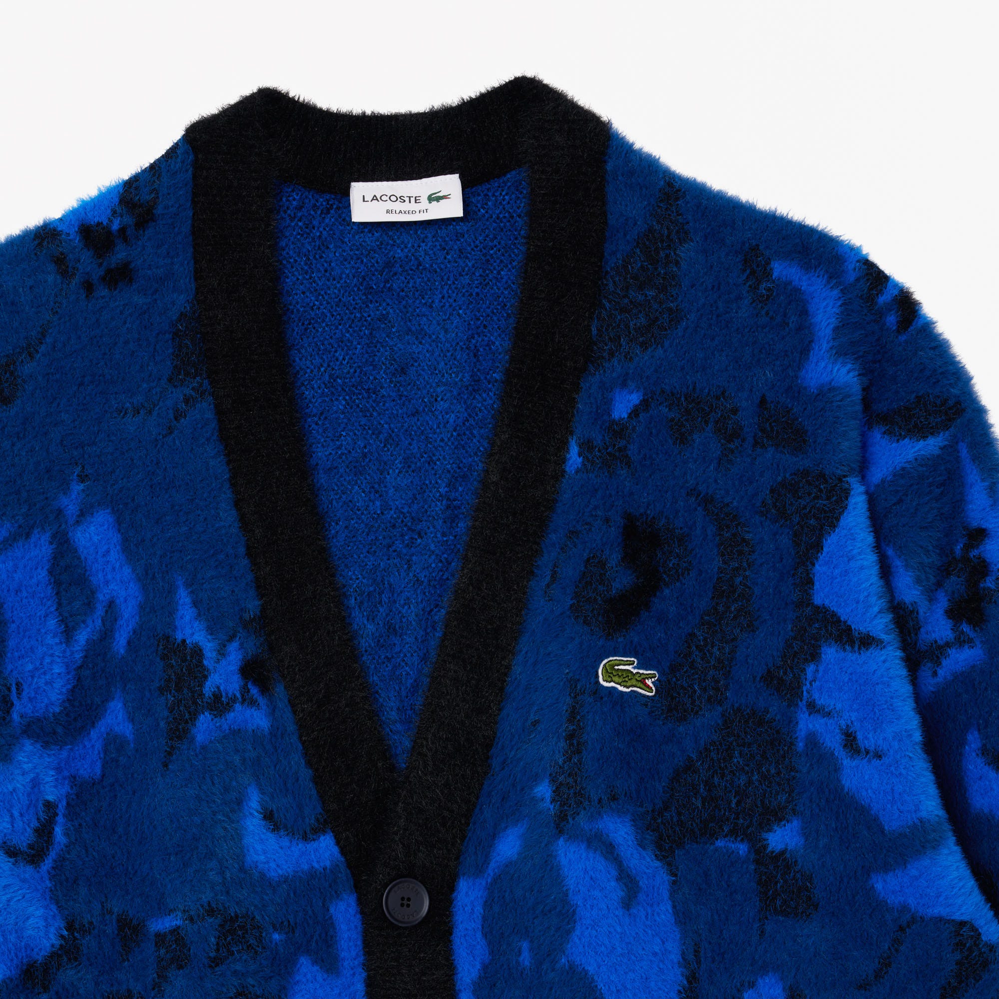 Relaxed Fit Intarsia Jacquard Cardigan