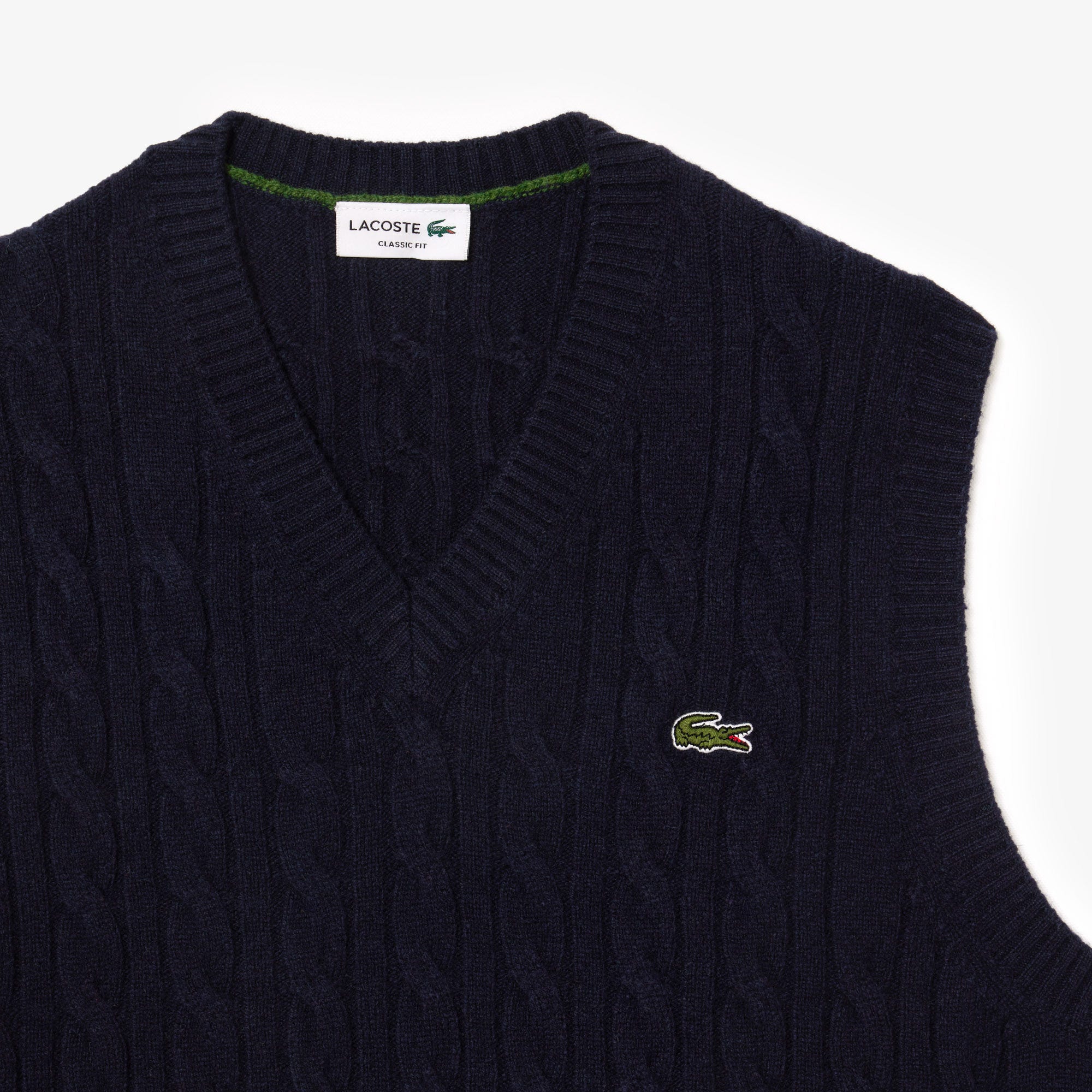 Cable Knit Carded Wool Sweater Vest