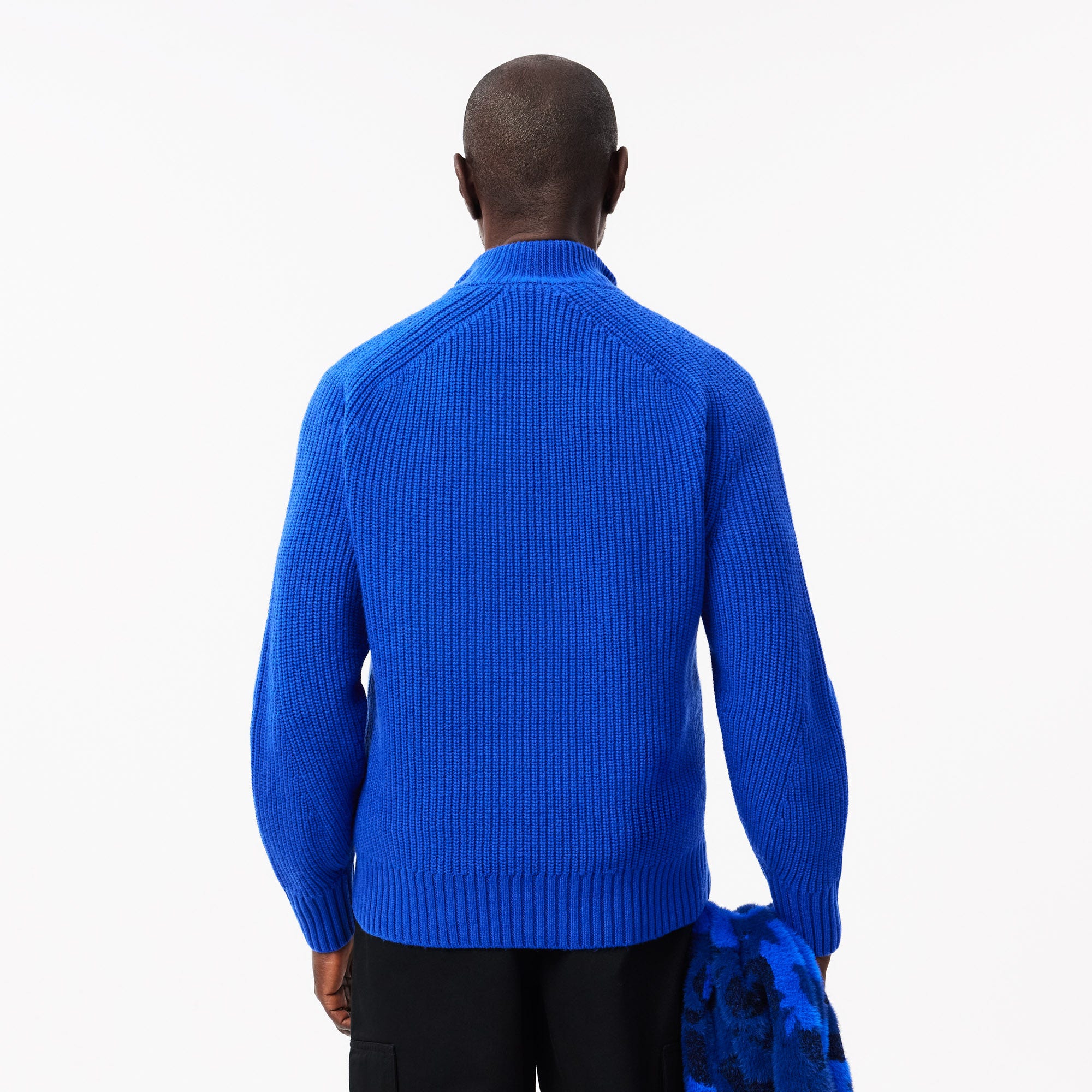 Thick Carded Wool Zip Neck Sweater