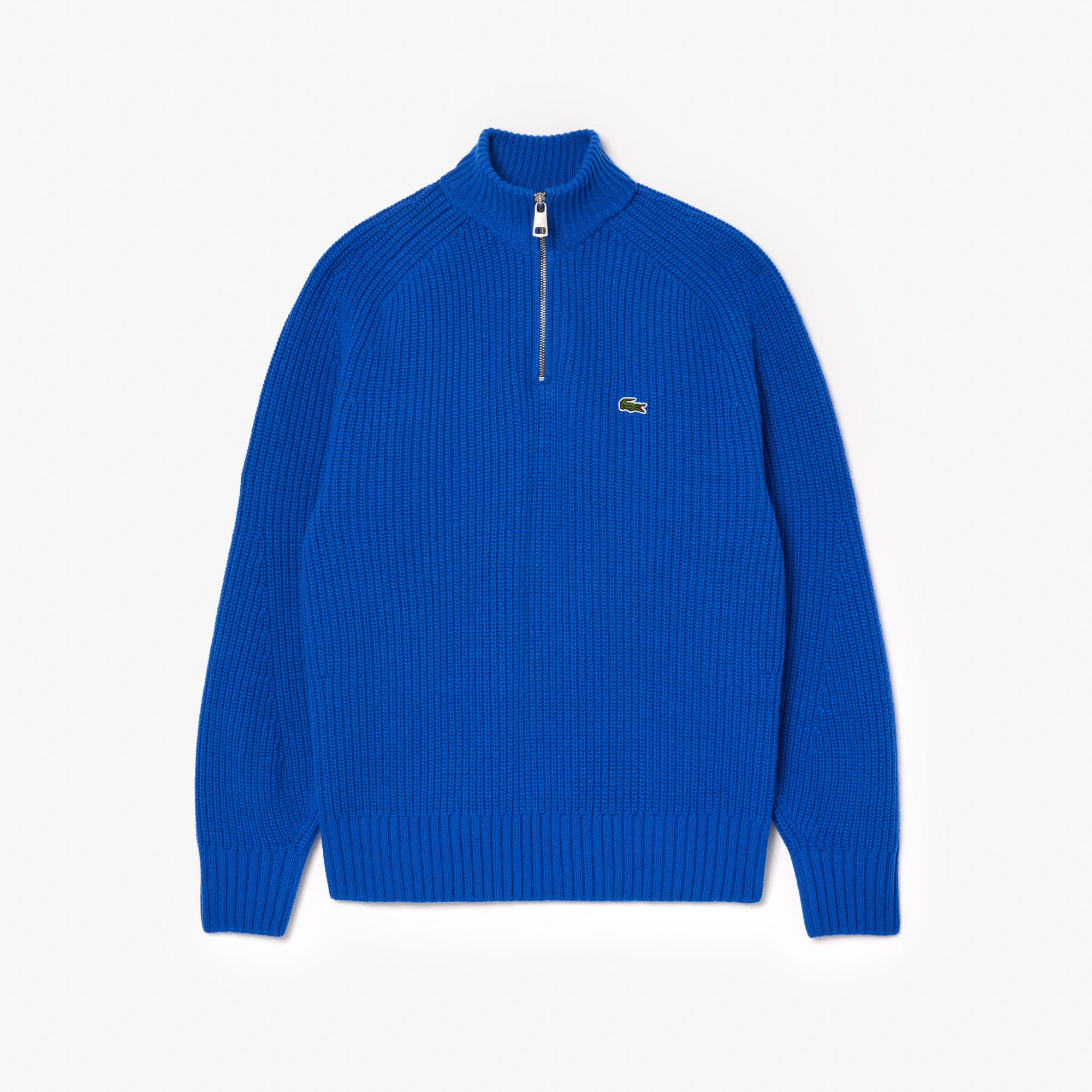 Thick Carded Wool Zip Neck Sweater