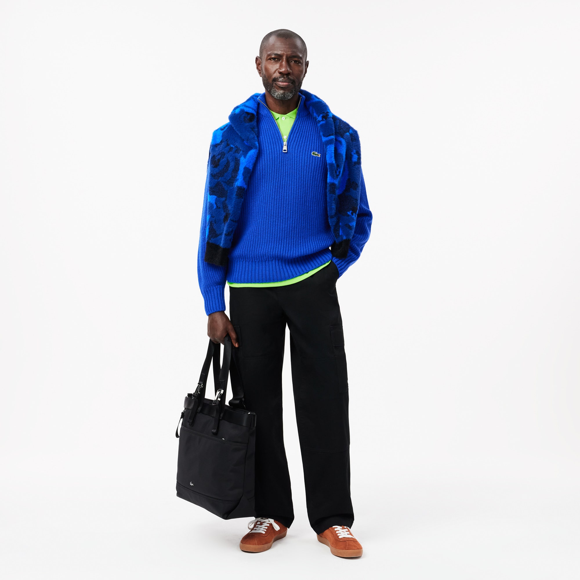 Thick Carded Wool Zip Neck Sweater