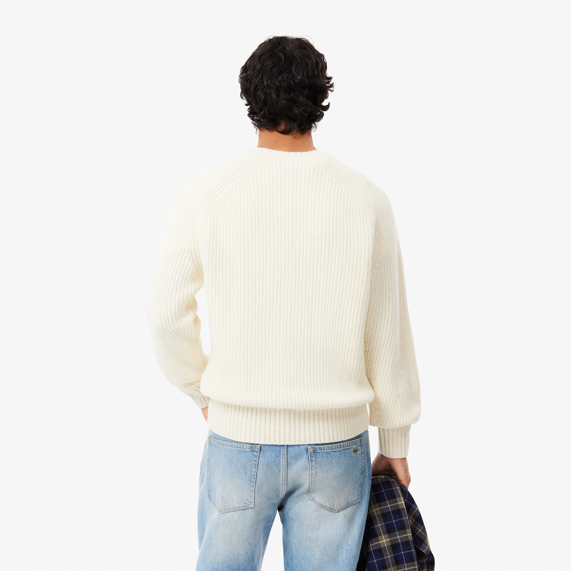 Thick Carded Wool Crew Neck Sweater