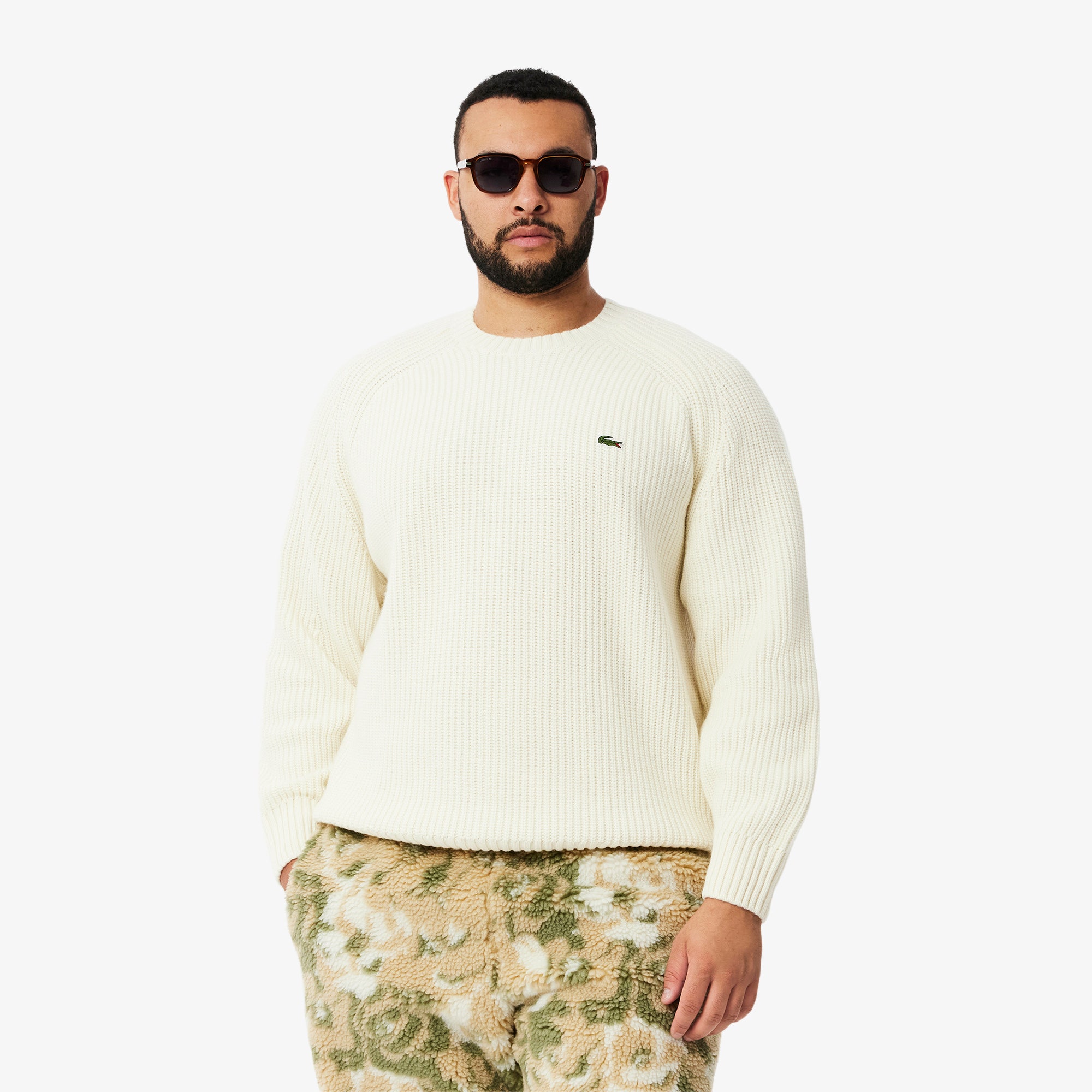 Thick Carded Wool Crew Neck Sweater
