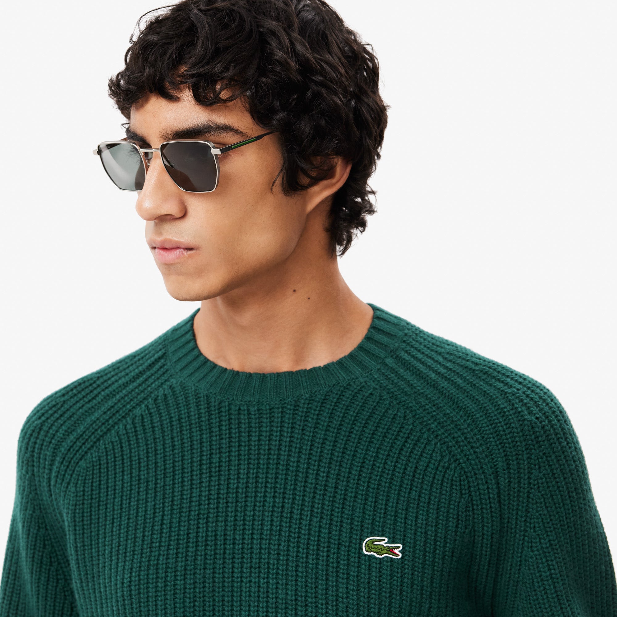 Thick Carded Wool Crew Neck Sweater