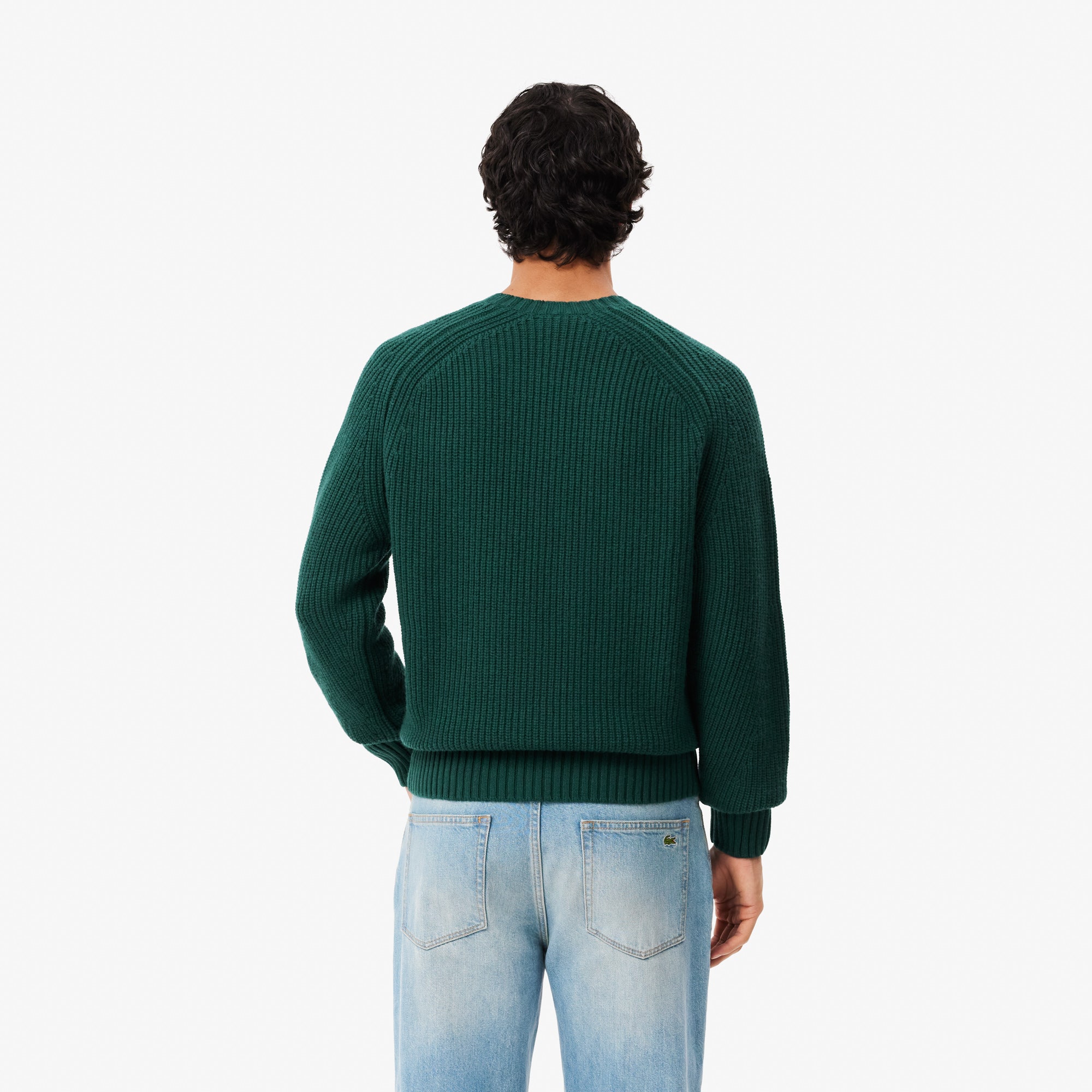 Thick Carded Wool Crew Neck Sweater