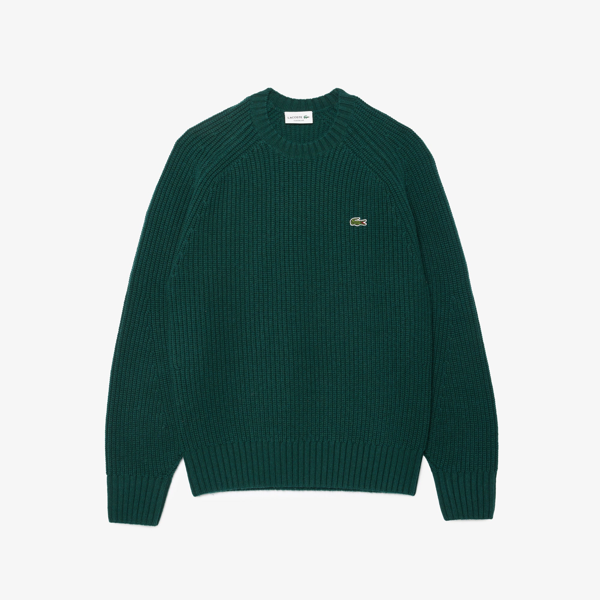 Thick Carded Wool Crew Neck Sweater