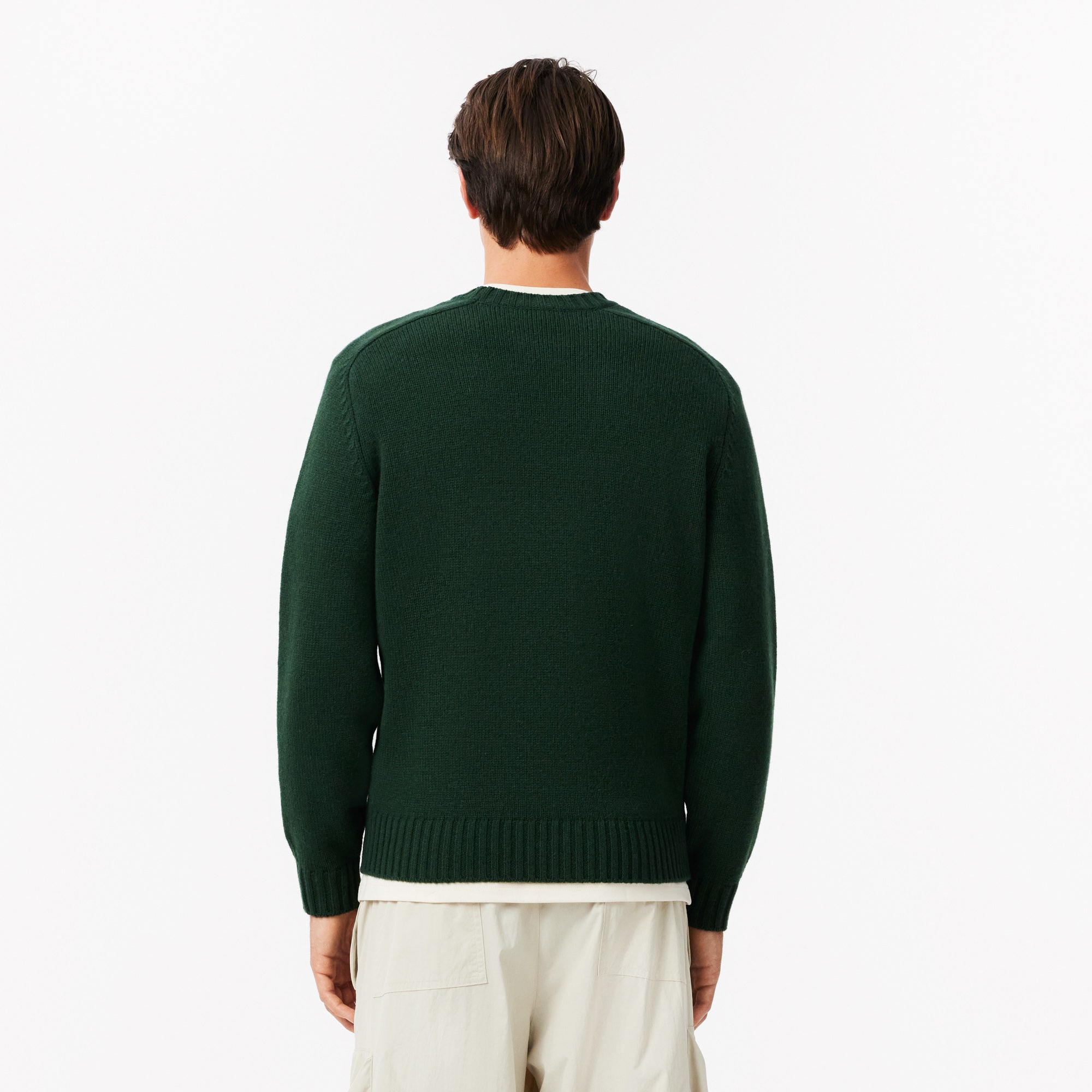 Crocodile Motif Carded Wool Sweater