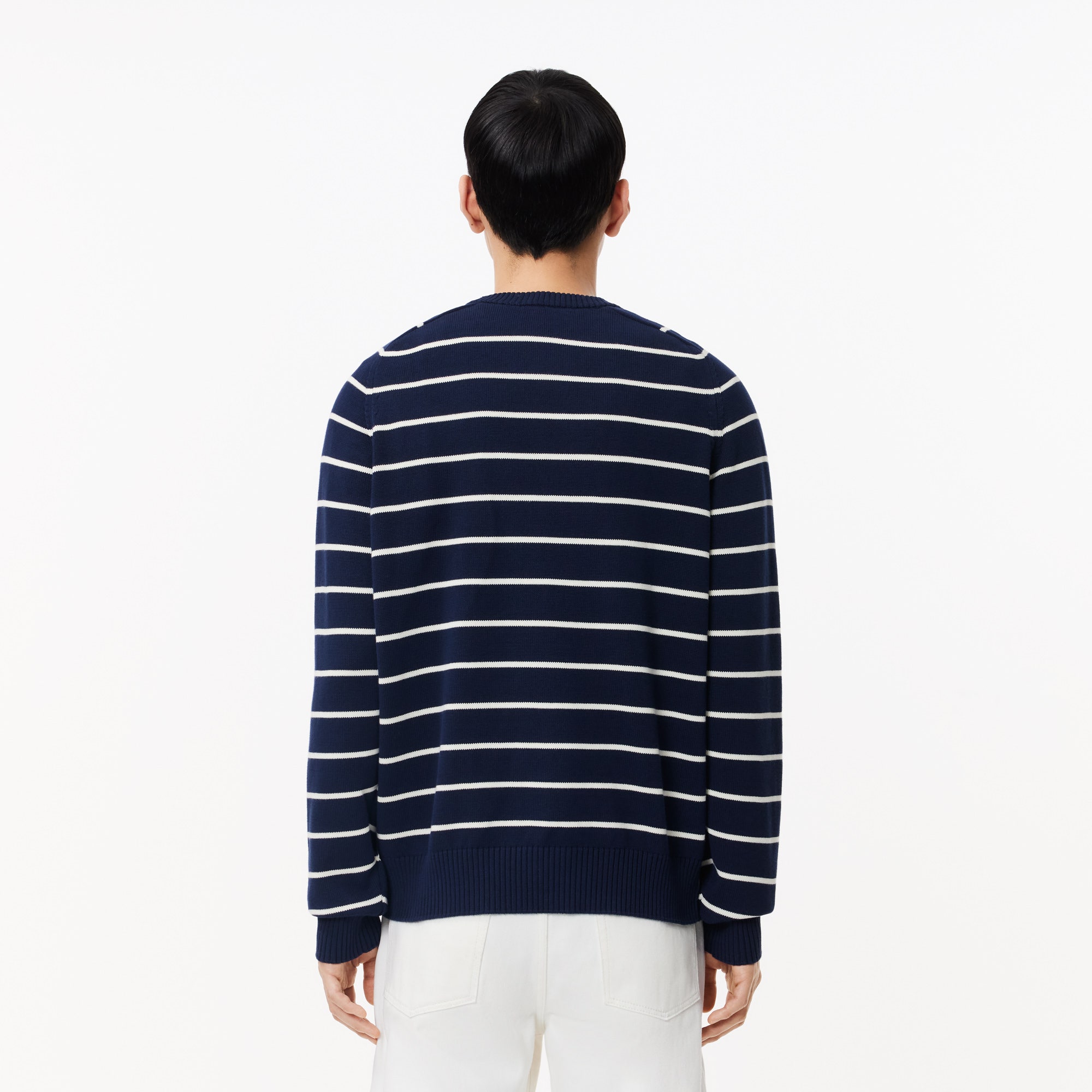 Cotton Crew Neck Striped Sweater