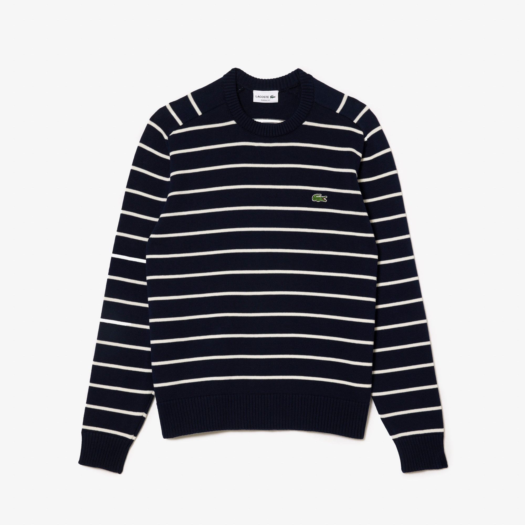 Cotton Crew Neck Striped Sweater