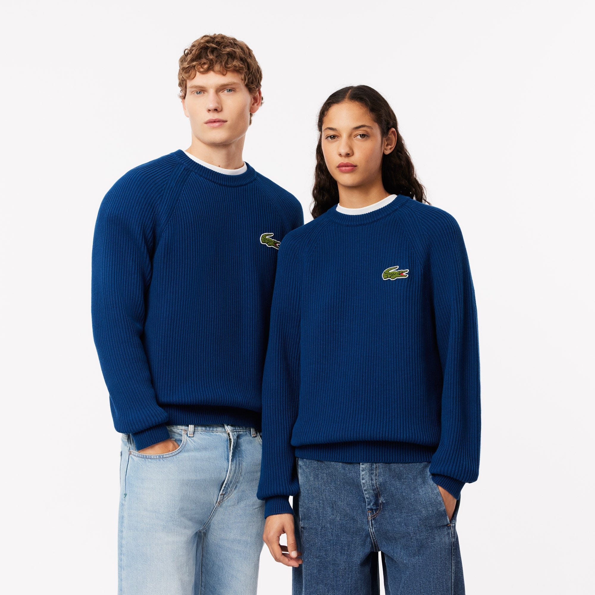 Pearl Rib Cotton Crew Neck Sweater