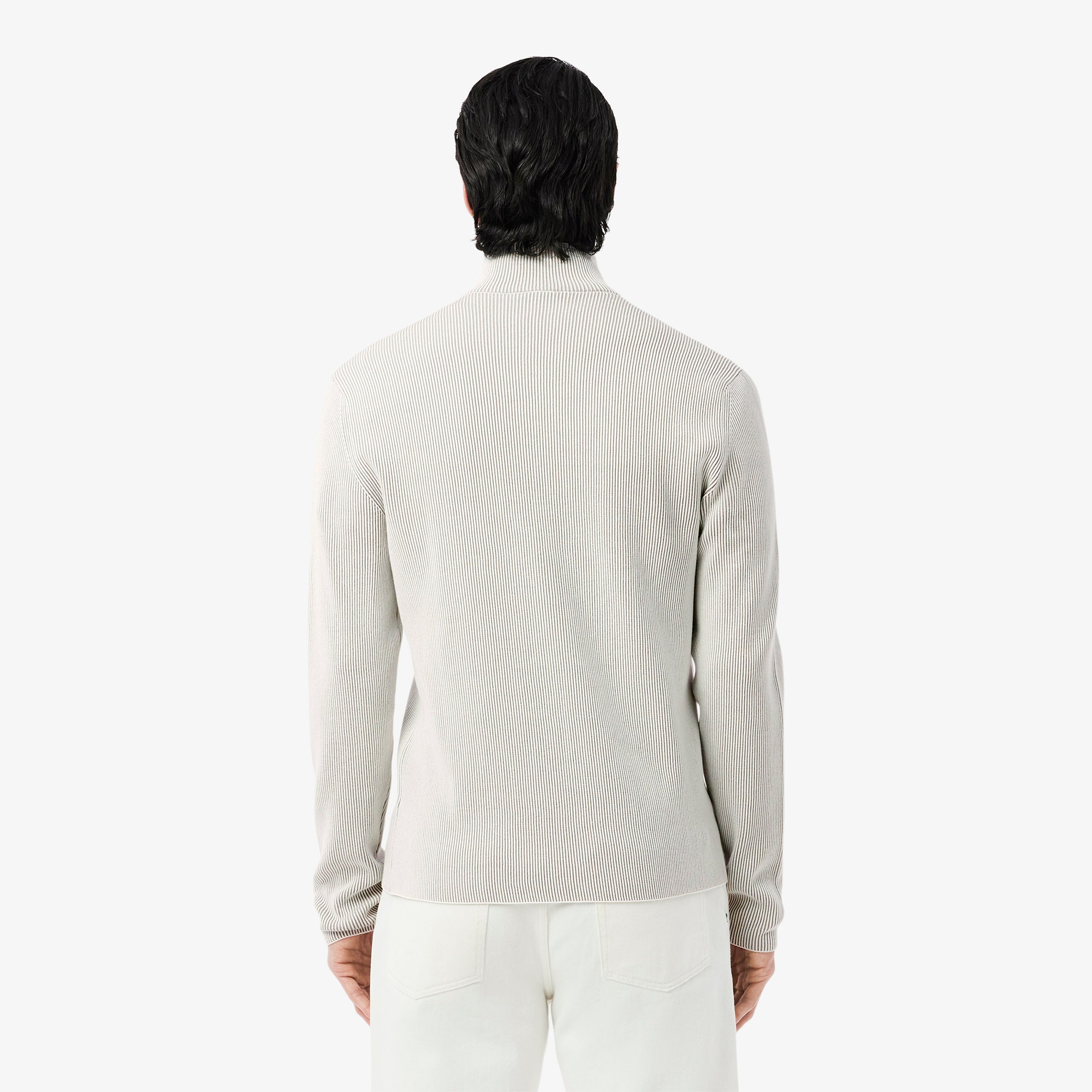Zipped Cotton Rib Sweater