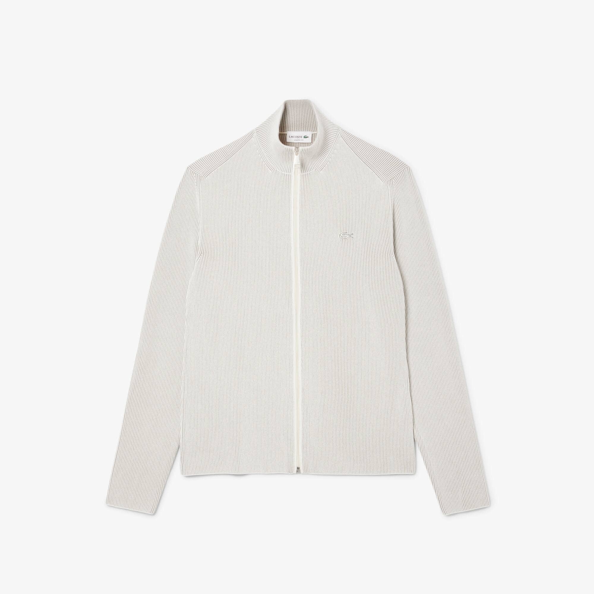 Zipped Cotton Rib Sweater