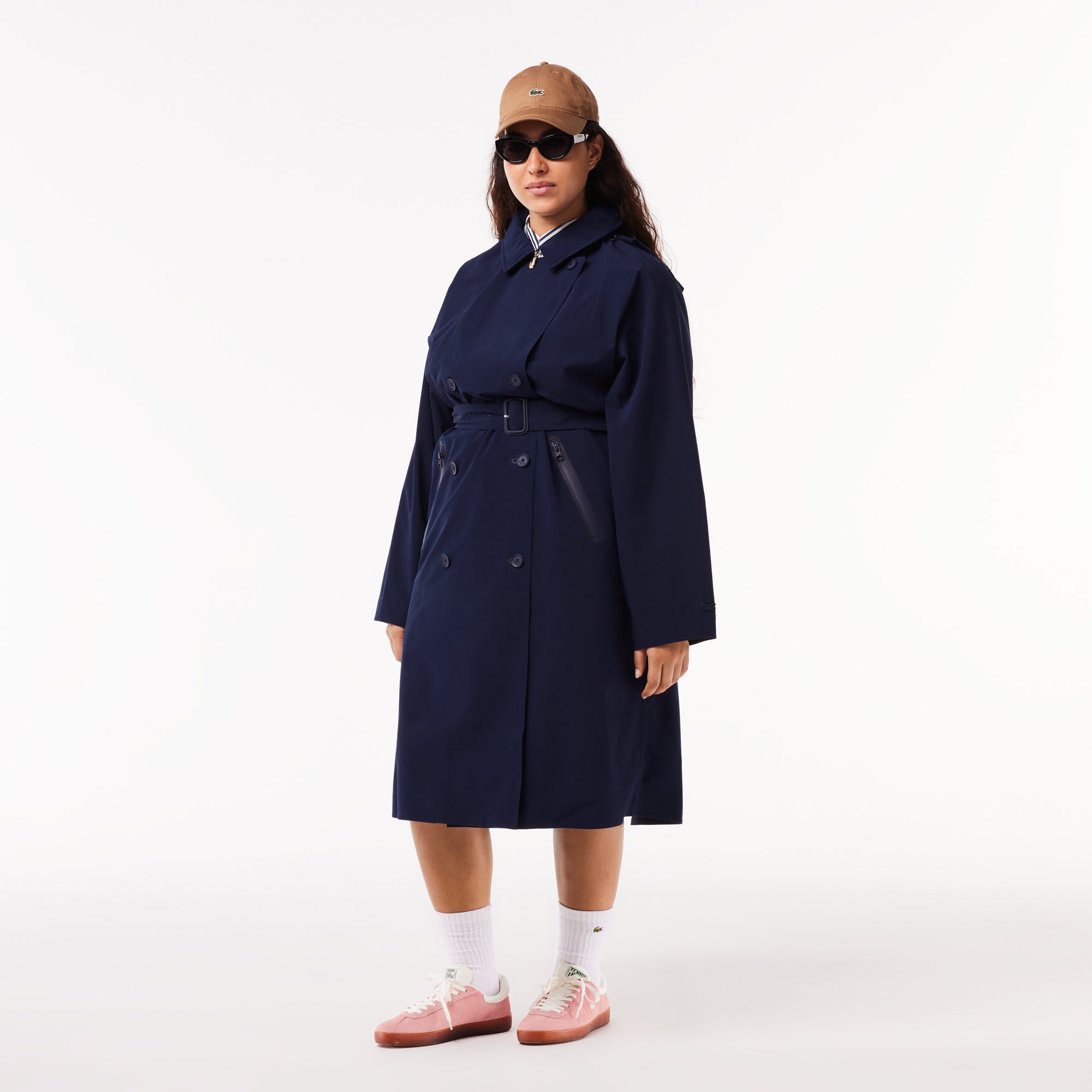 Women's Lacoste Two-Ply Pique Oversized Trench Coat