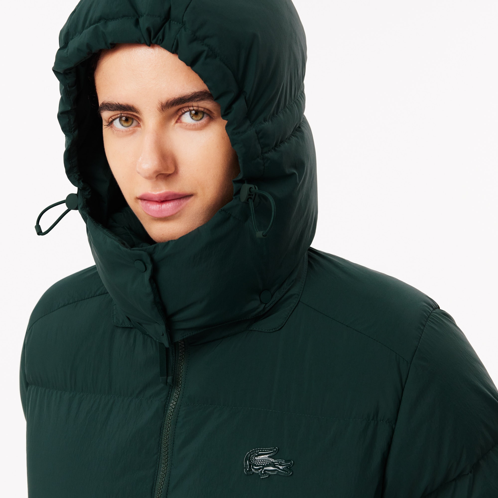 Relaxed Fit Glossy Crocodile Down Jacket