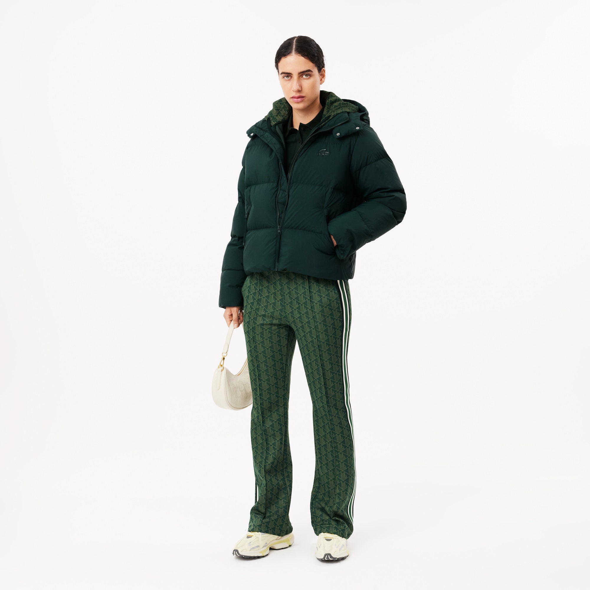 Relaxed Fit Glossy Crocodile Down Jacket