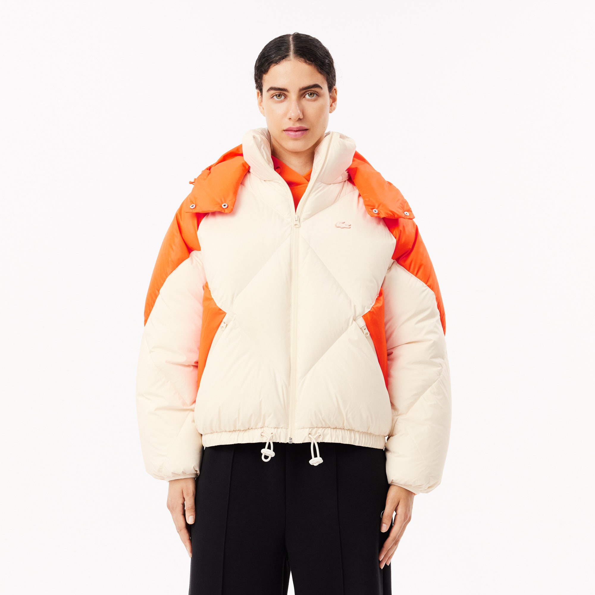 Colourblock Hooded Down Jacket