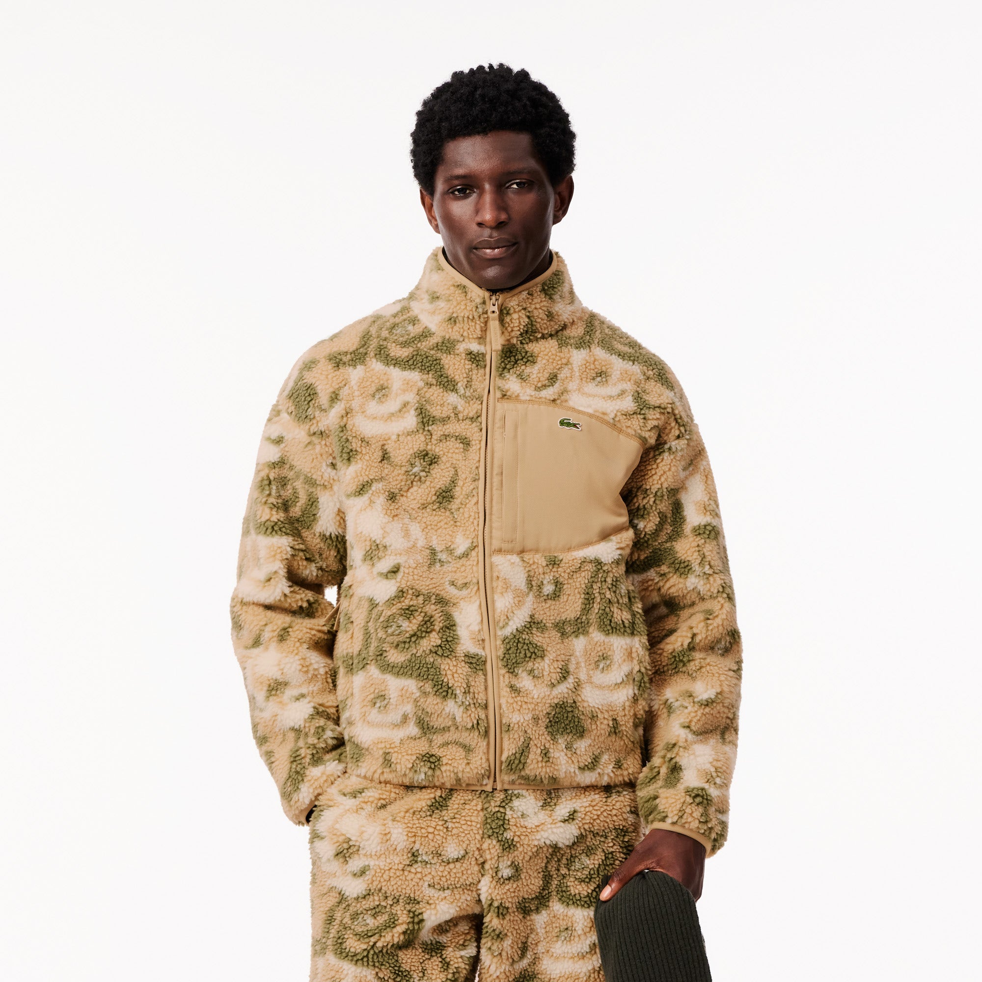 Zipped Floral Fleece Jacket